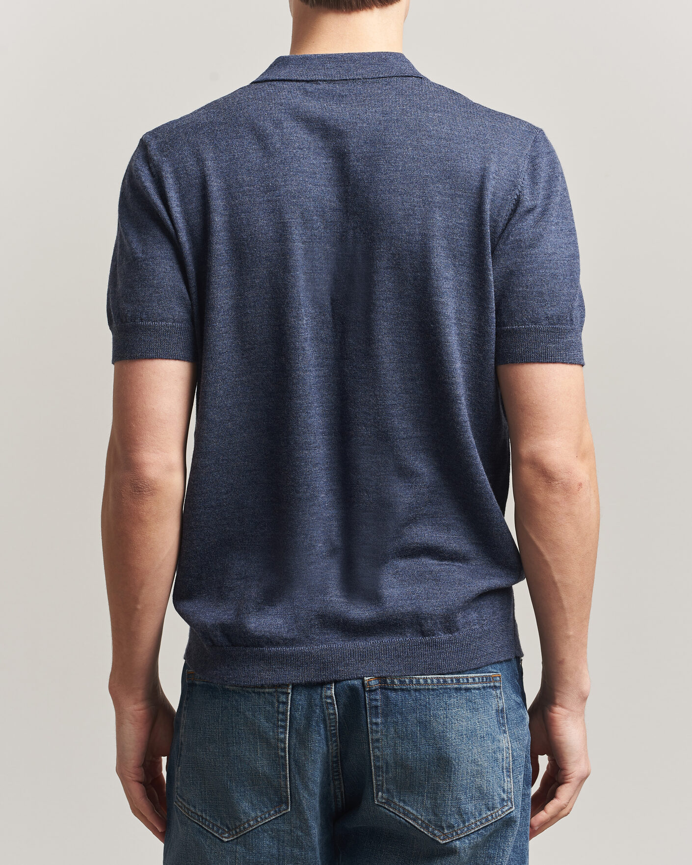 Uomini | Polo | A Day's March | Rosehall Knitted Polo Storm Blue