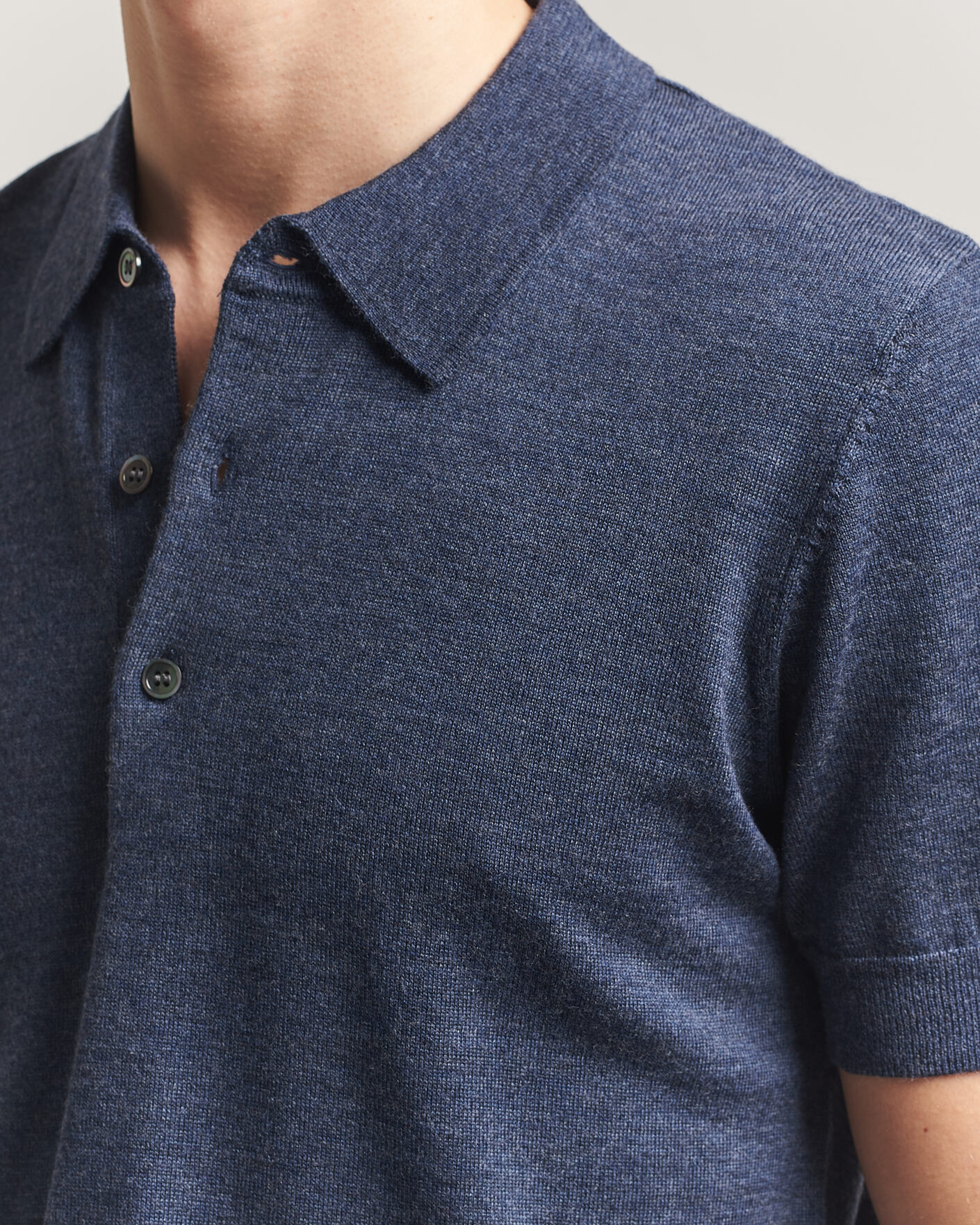 Uomini | Polo | A Day's March | Rosehall Knitted Polo Storm Blue