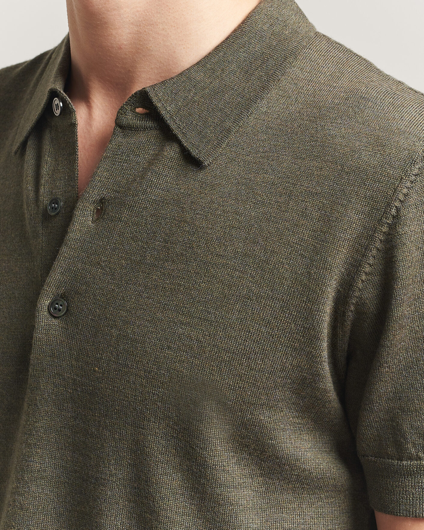 Uomini | Polo | A Day's March | Rosehall Knitted Polo Forrest Green