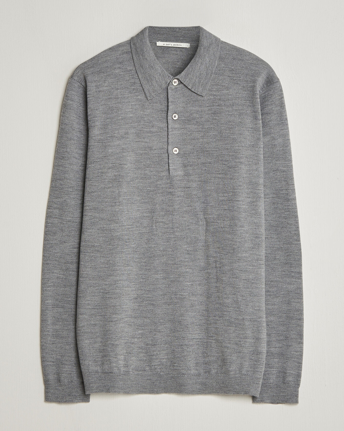 Uomini | Maglieria | A Day's March | Ambroz Merino Polo Grey Melange