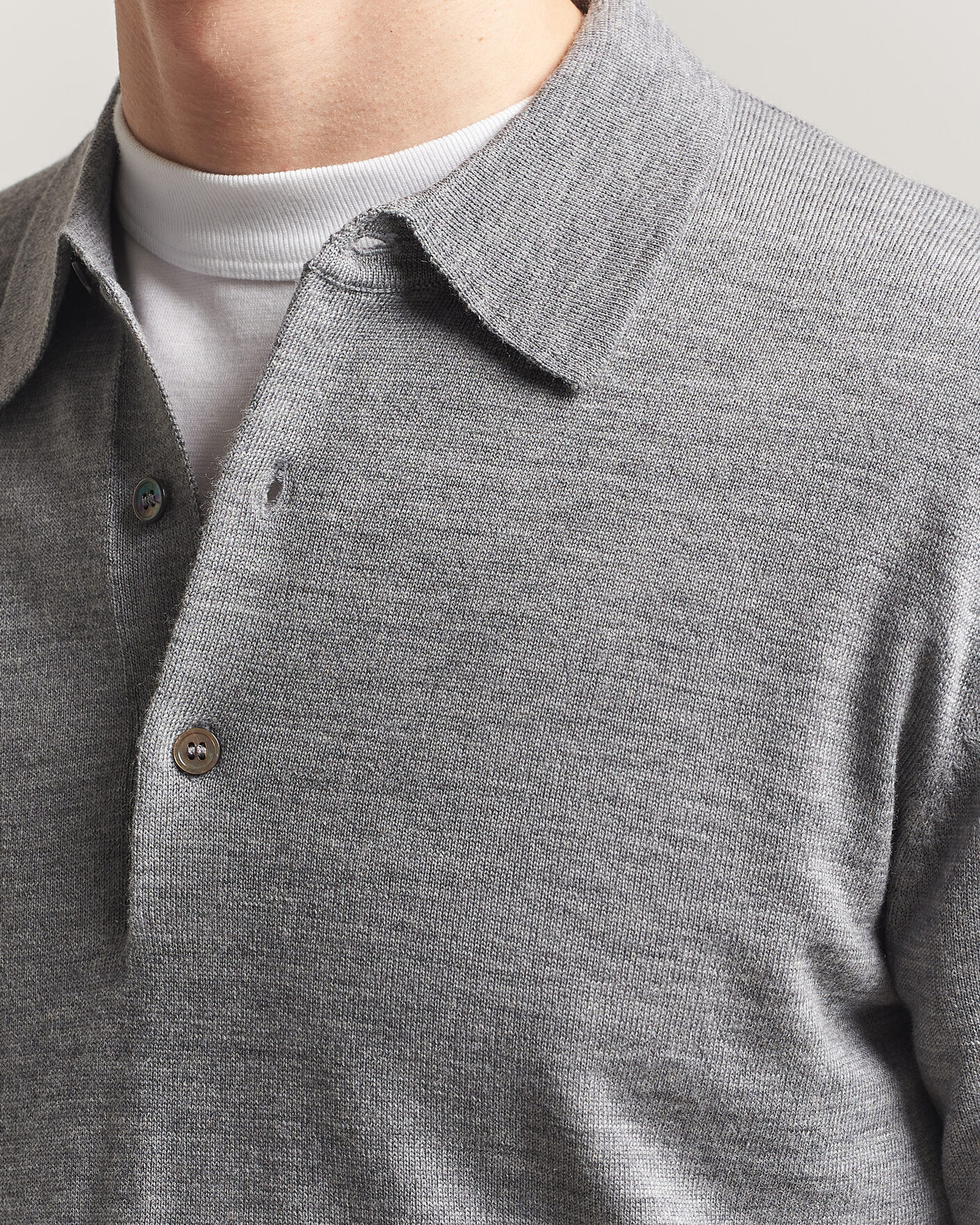 Uomini | Maglieria | A Day's March | Ambroz Merino Polo Grey Melange