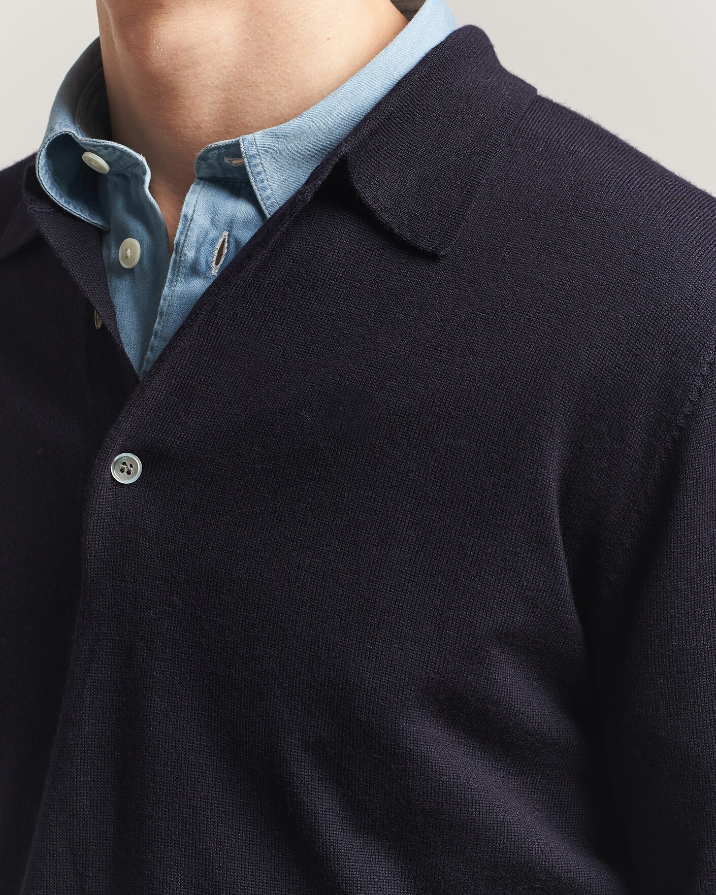 Uomini | Maglieria | A Day's March | Ambroz Merino Polo Navy