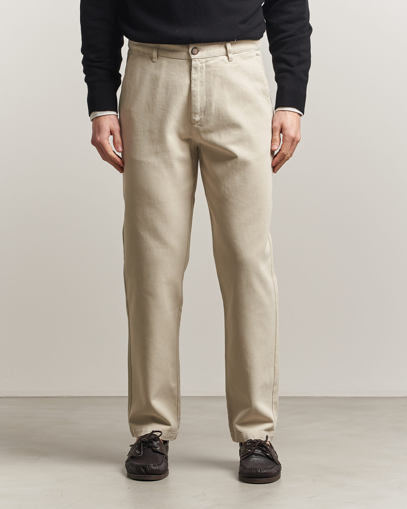 Uomini | Pantaloni | A Day's March | Miller Cotton Lyocell Trousers Light Khaki