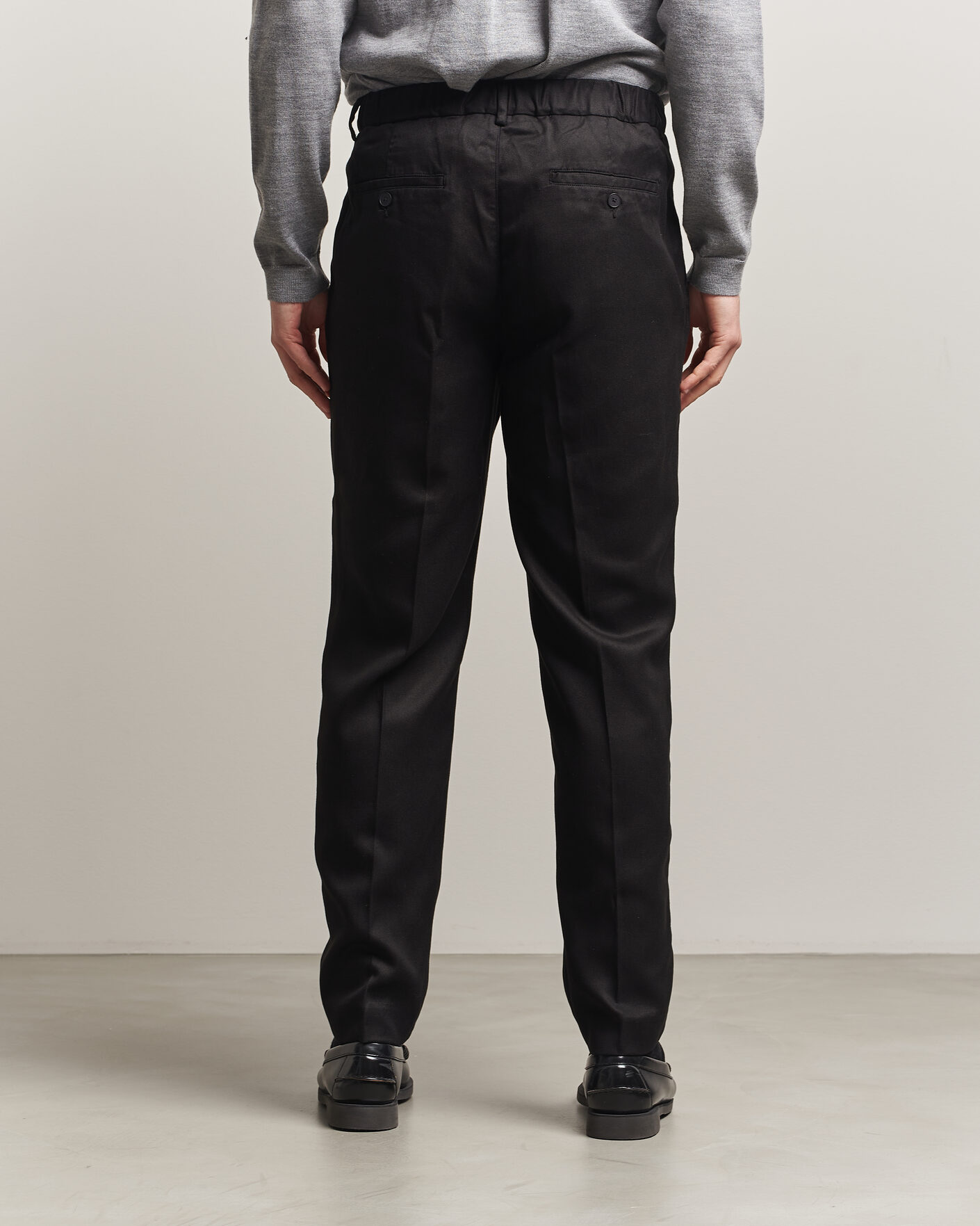 Uomini | Pantaloni | A Day's March | Smart Lyocell Trousers Black