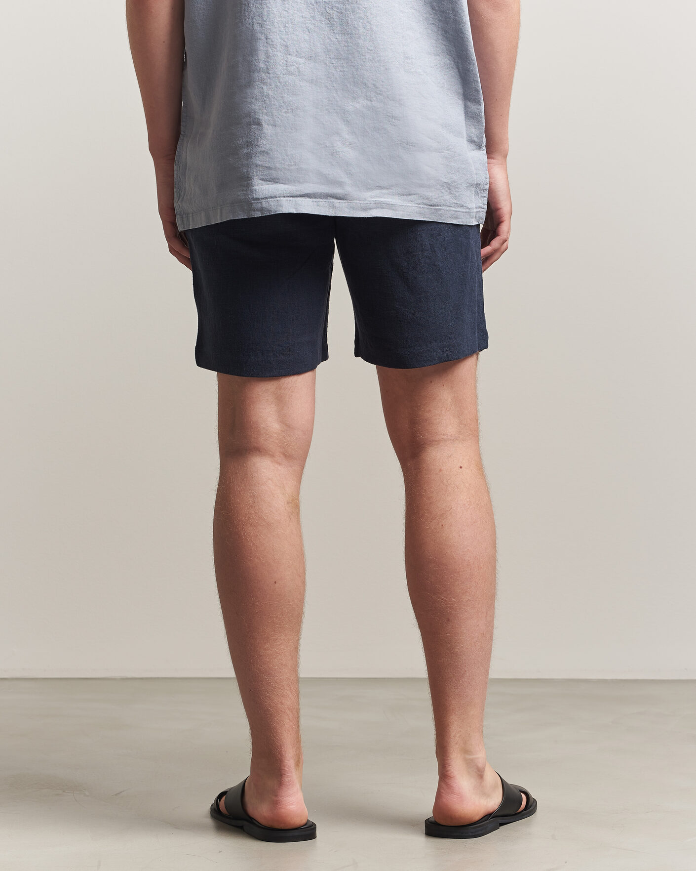 Uomini | Pantaloncini | A Day's March | Luny Linen Shorts Navy