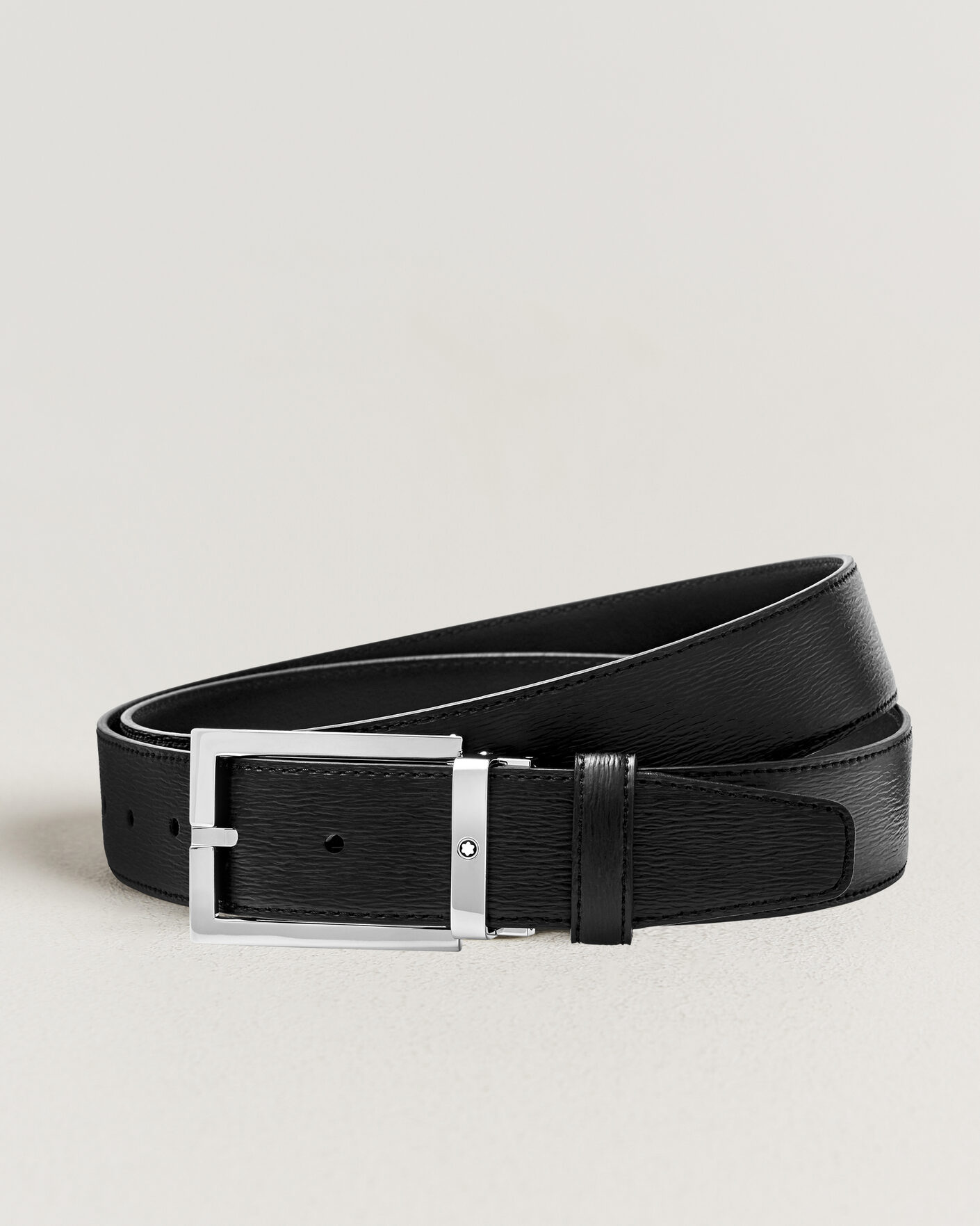 Uomini | Cinture | Montblanc | Rectangular 35mm Leather Belt Black