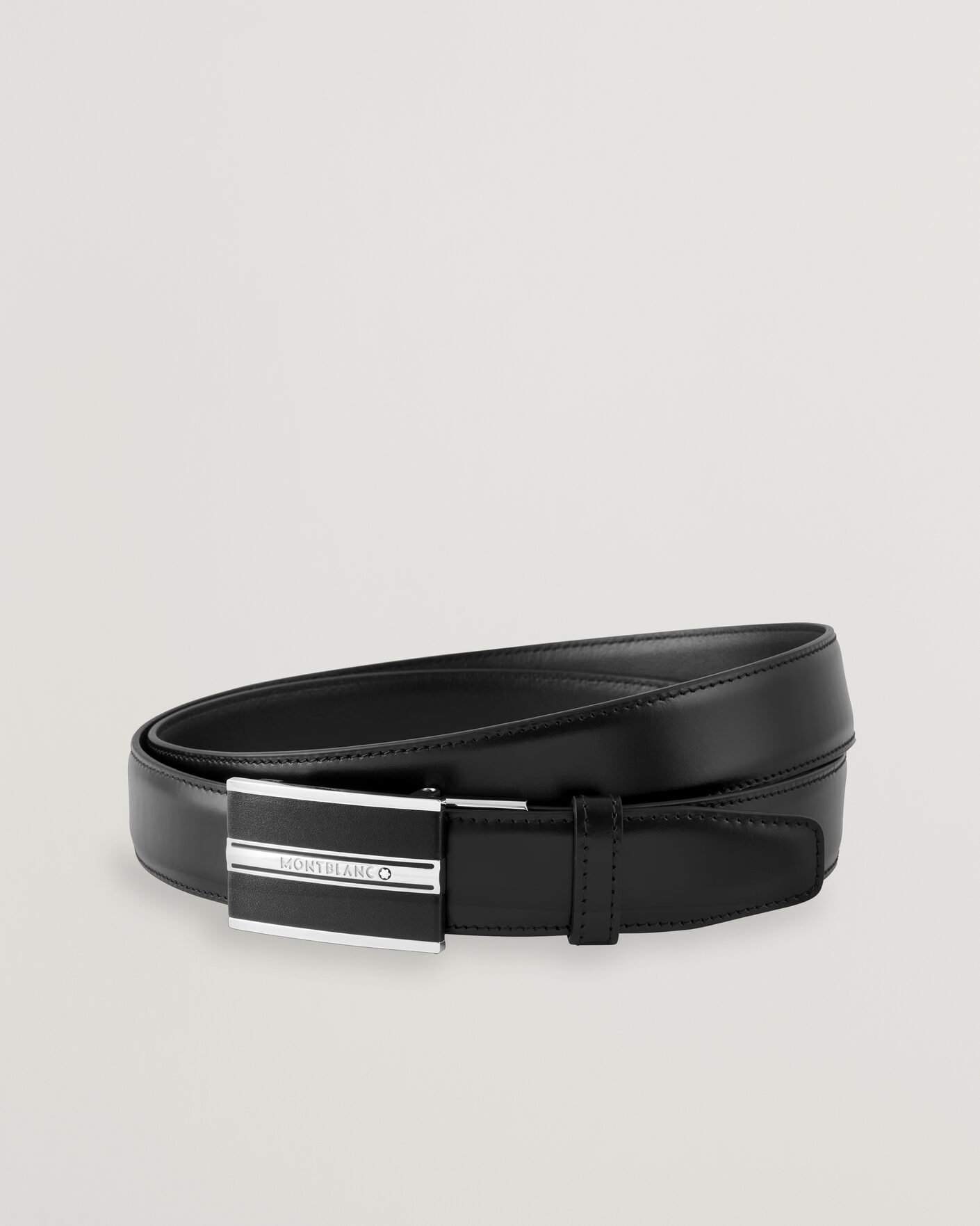 Uomini | Cinture | Montblanc | Plate 30mm Leather Belt Black