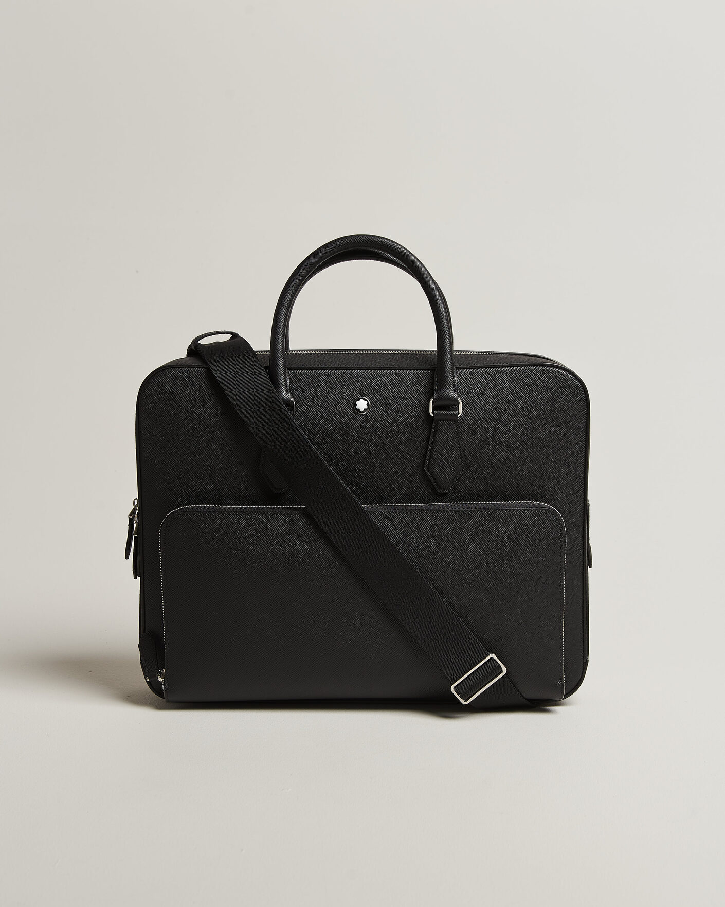 Uomini | Borse | Montblanc | Medium Sartorial Leather Briefcase with Pocket Black