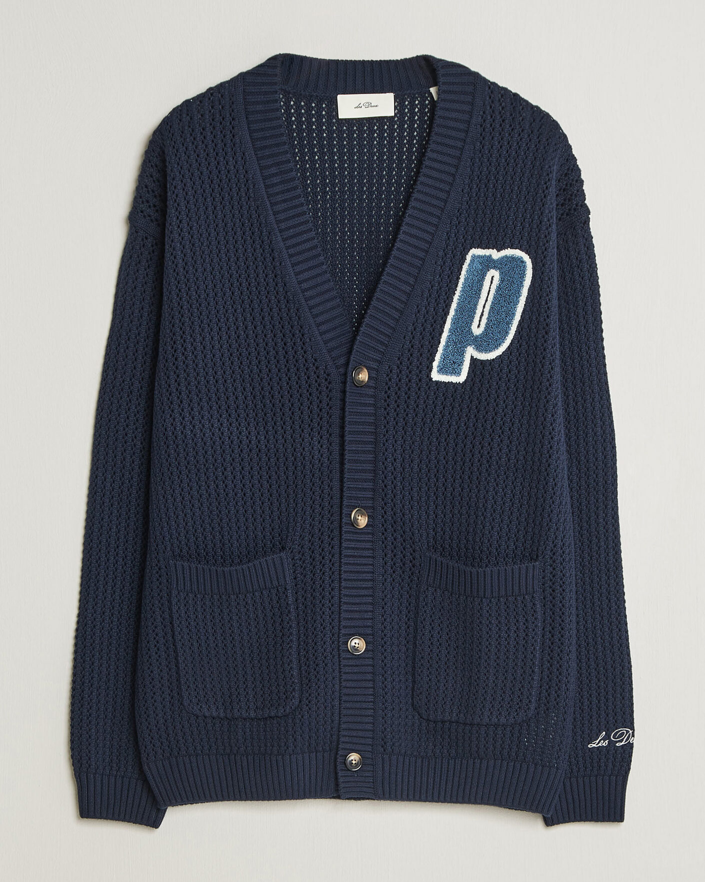 Uomini | Maglieria | LES DEUX | Prince Lace Knitted Cardigan Dark Navy