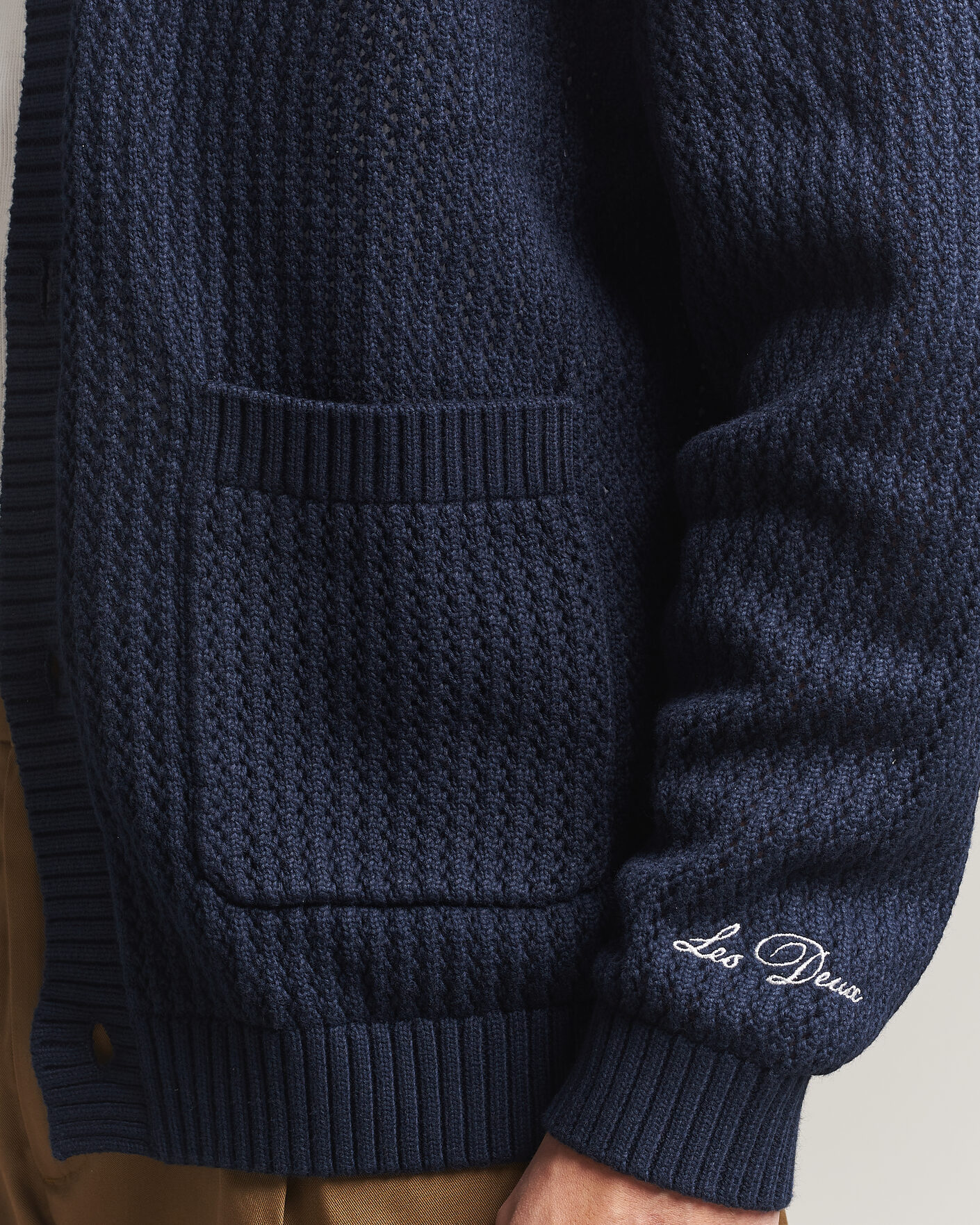 Uomini | Maglieria | LES DEUX | Prince Lace Knitted Cardigan Dark Navy
