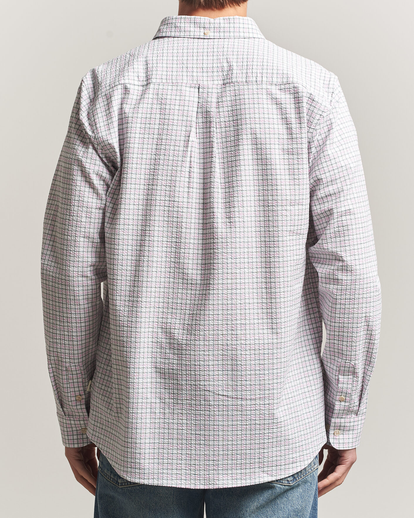Uomini | Camicie | LES DEUX | Prince Seersucker Check Shirt Ivory