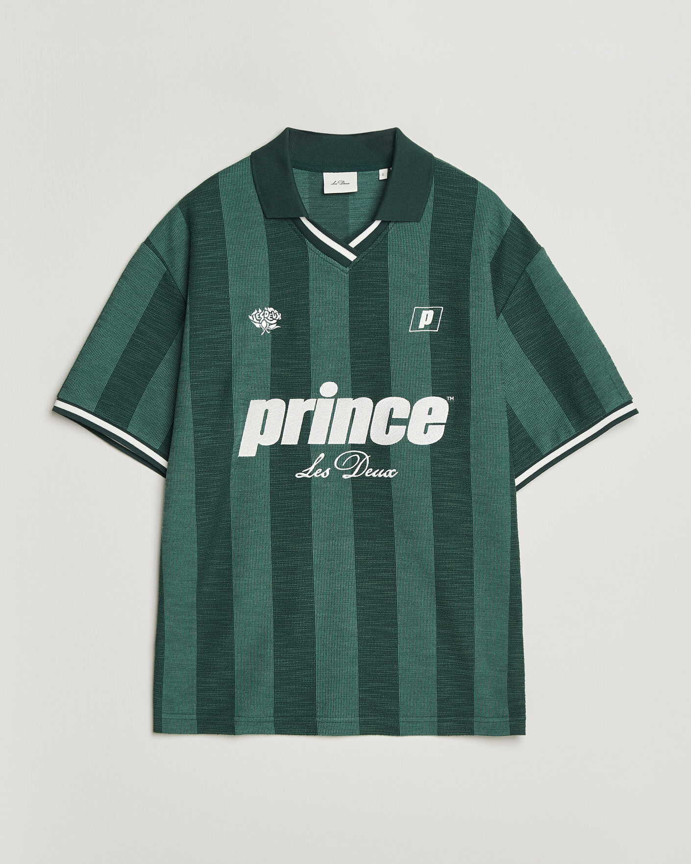 Uomini | Polo | LES DEUX | Prince Stripe Jaquard Polo Pineneedle Green