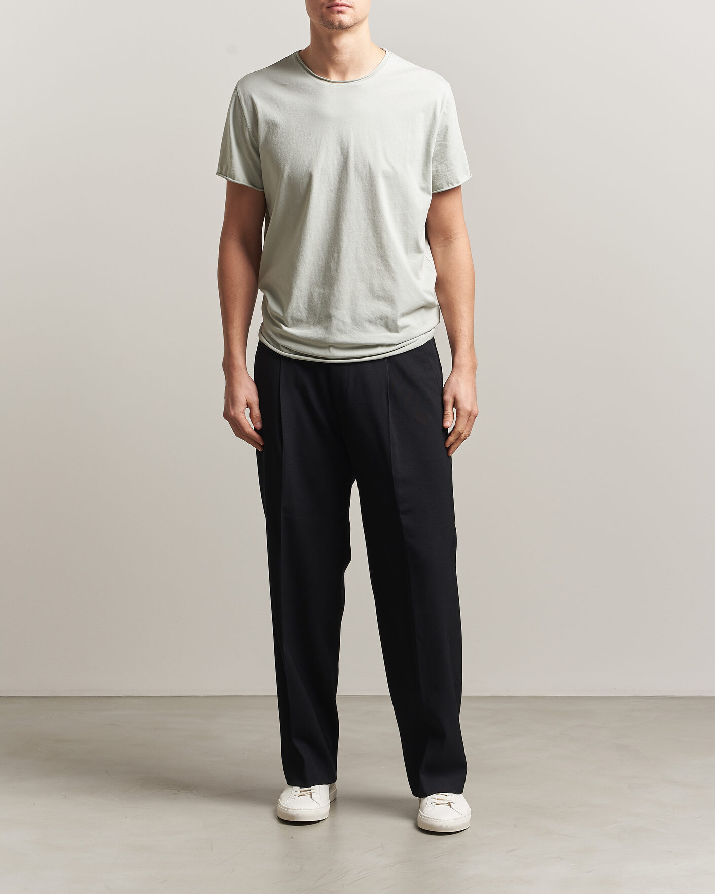 Uomini | T-shirt | Filippa K | Roll Neck Crew Neck T-Shirt Silver Grey
