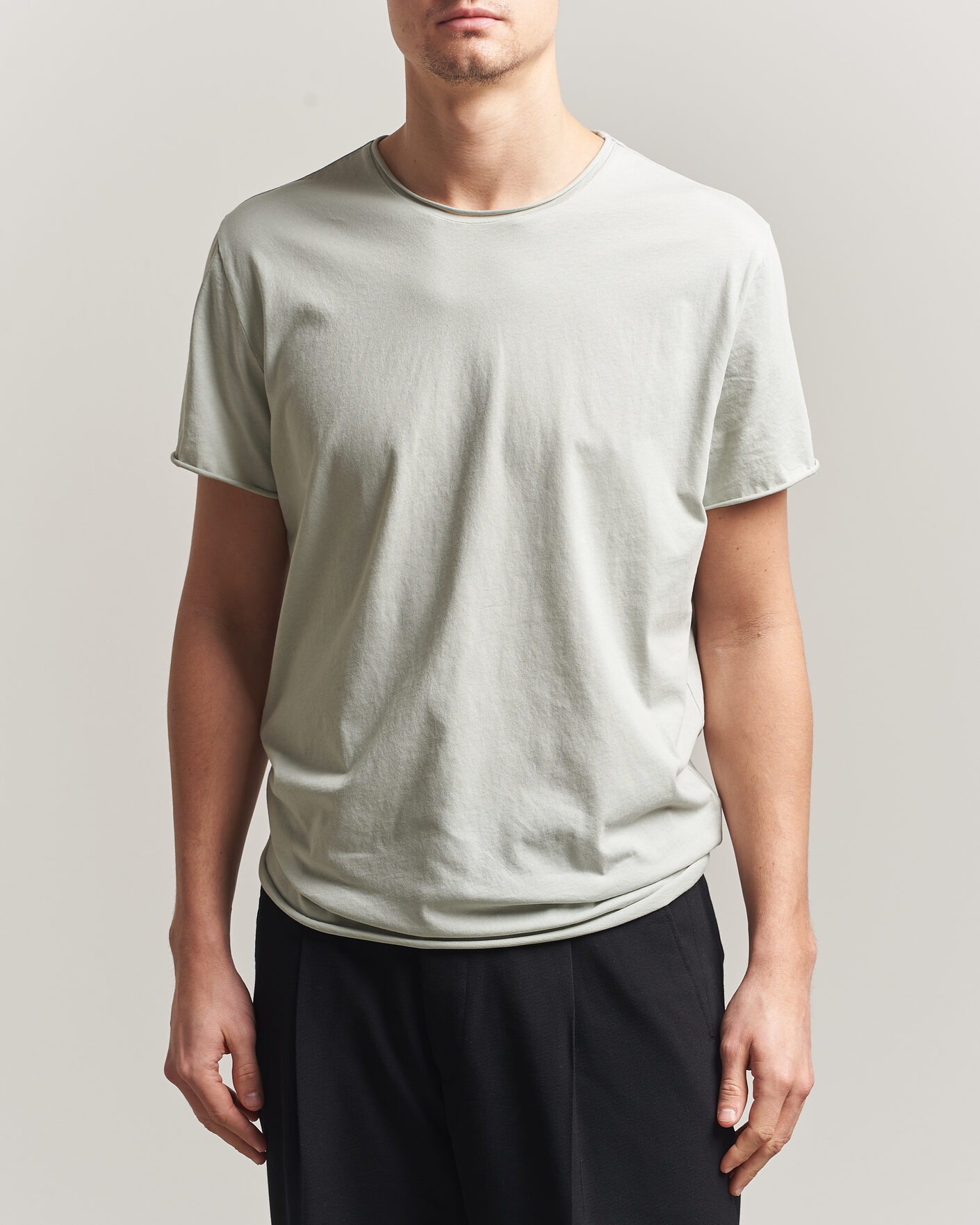 Uomini | T-shirt | Filippa K | Roll Neck Crew Neck T-Shirt Silver Grey