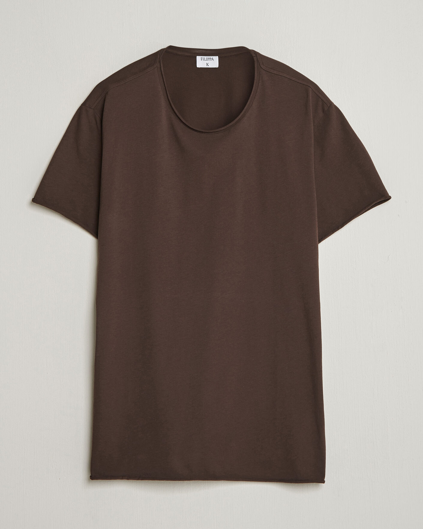 Uomini | T-shirt | Filippa K | Roll Neck Crew Neck T-Shirt Dark Chocolate