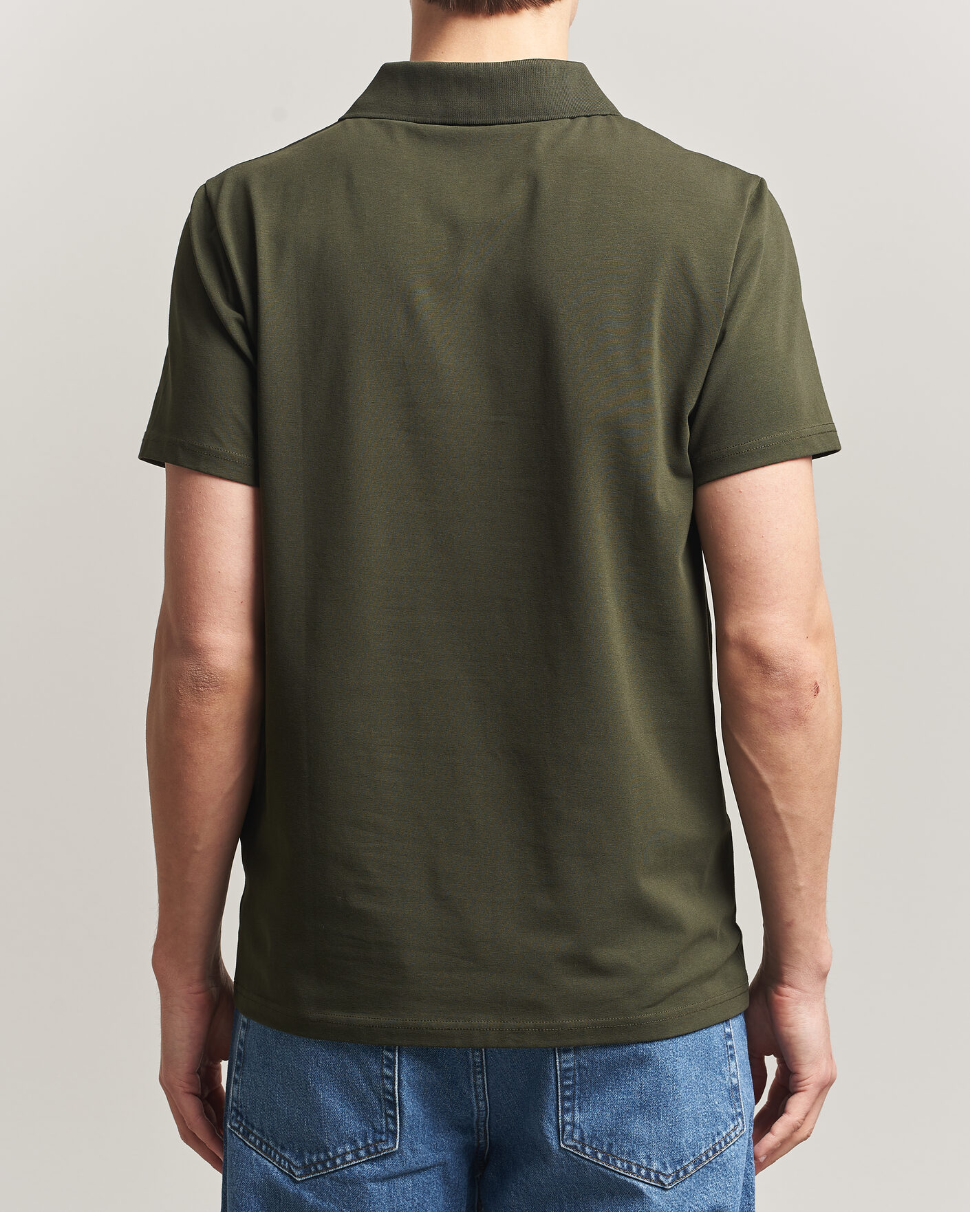 Uomini | Polo | Filippa K | Soft Lycra Polo T-Shirt Midnight Olive