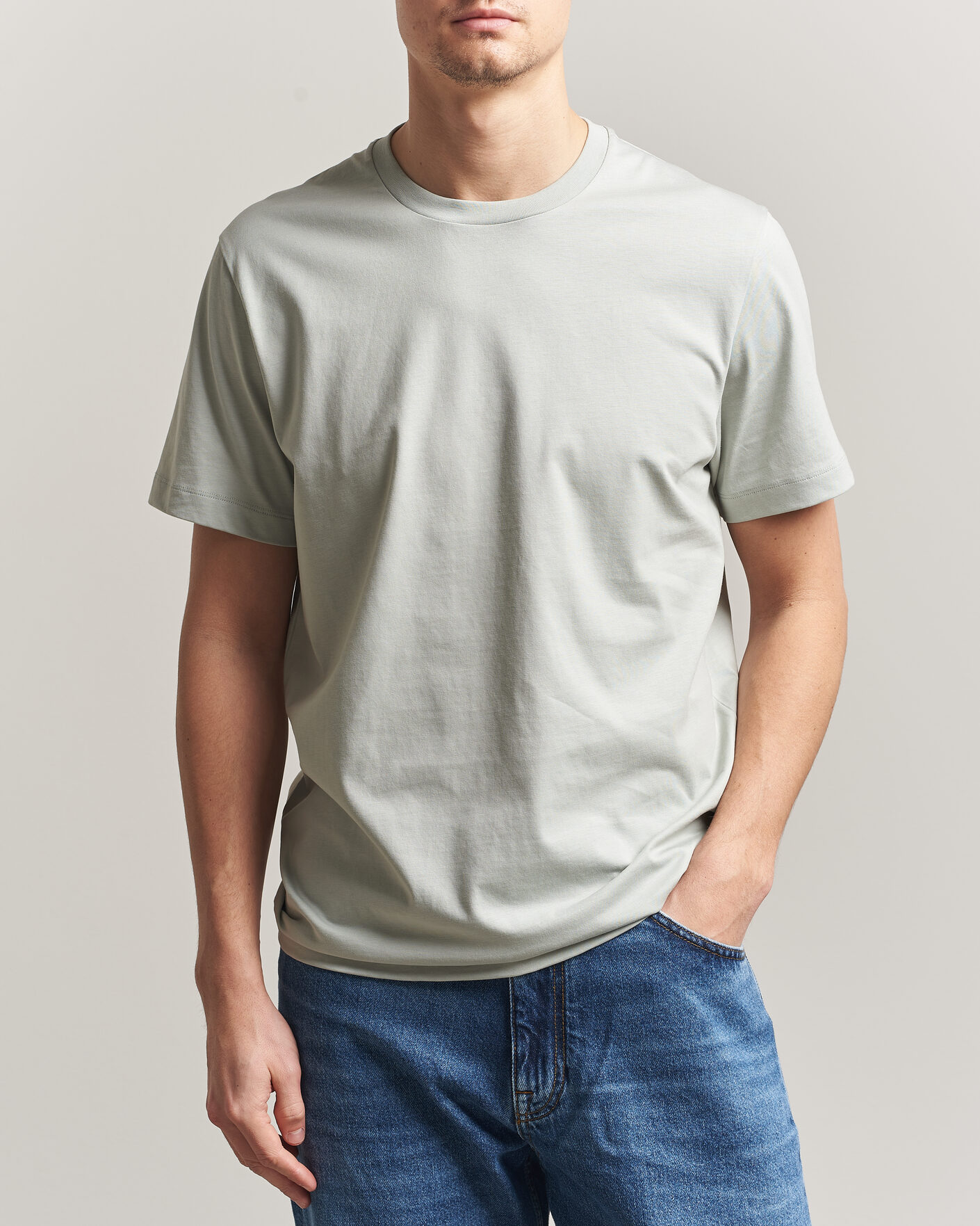 Uomini | T-shirt | Filippa K | Filip Crew Neck T-Shirt Silver Grey