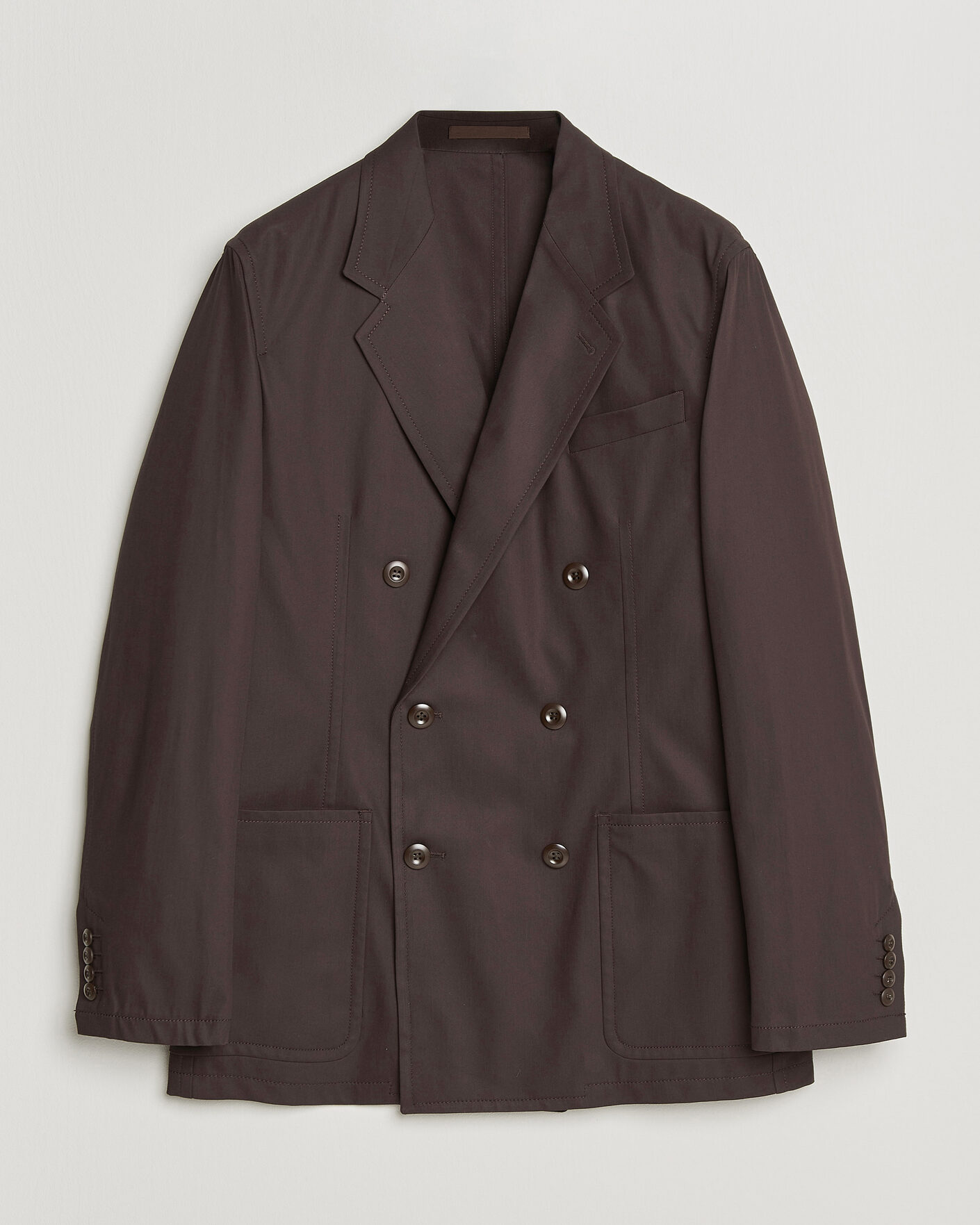 Uomini | Blazers | Filippa K | Reese Cotton Double Breasted Blazer Dark Chocolate