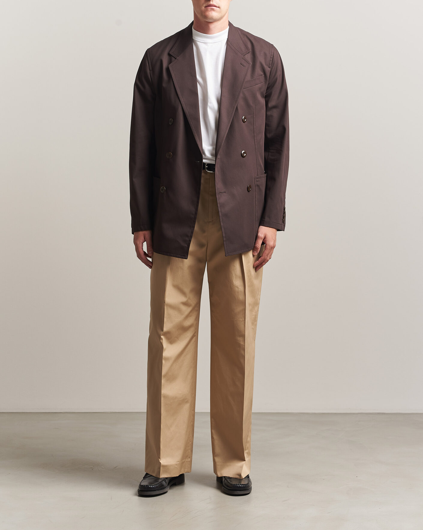 Uomini | Blazers | Filippa K | Reese Cotton Double Breasted Blazer Dark Chocolate