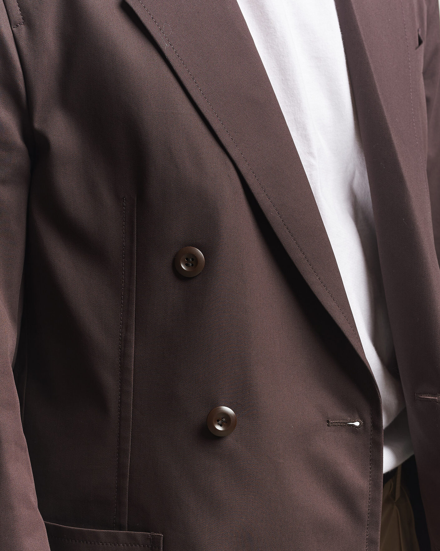 Uomini | Blazers | Filippa K | Reese Cotton Double Breasted Blazer Dark Chocolate