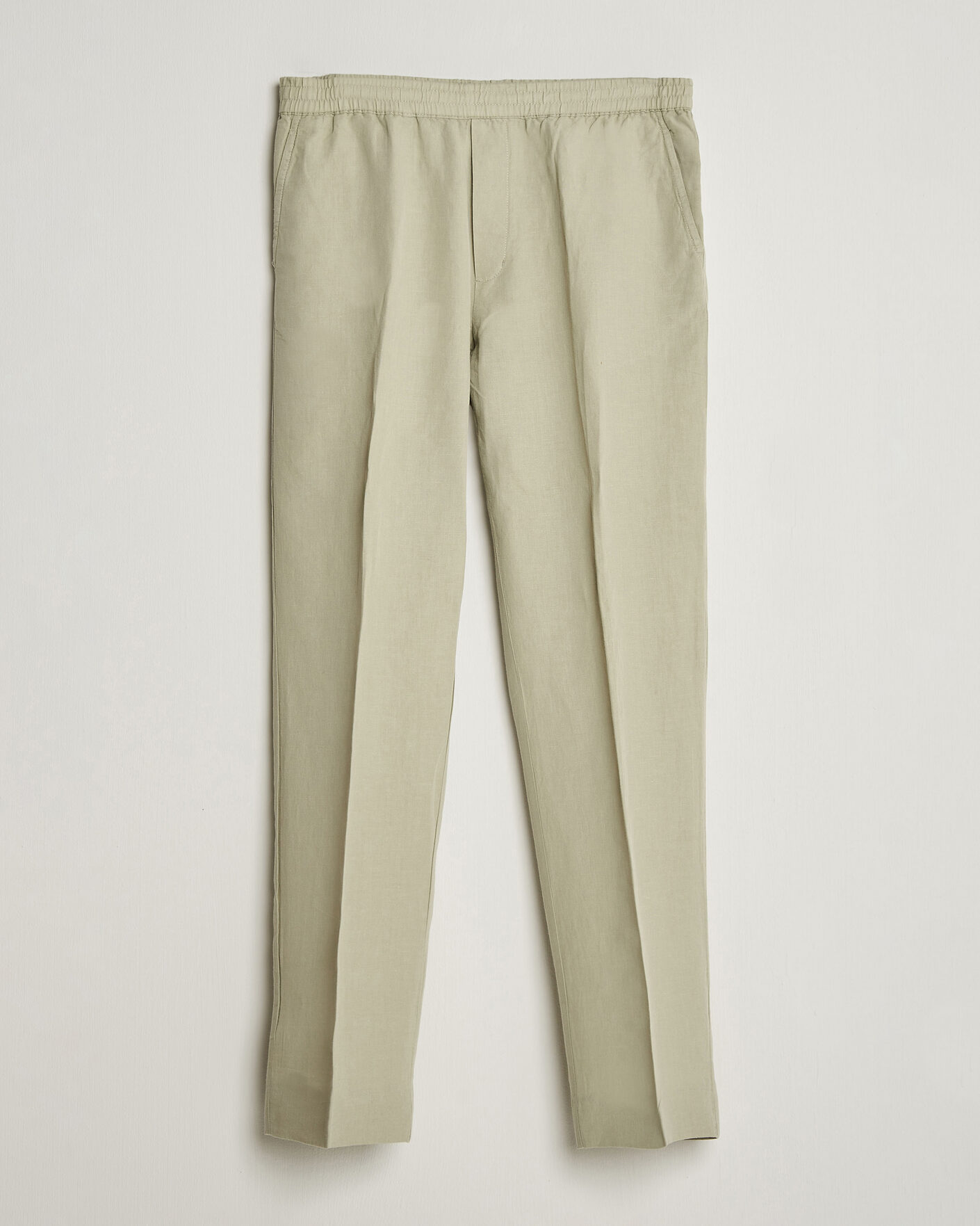 Uomini | Pantaloni | Filippa K | Theo Relaxed Linen/Cotton Drawstring Trousers Light Green