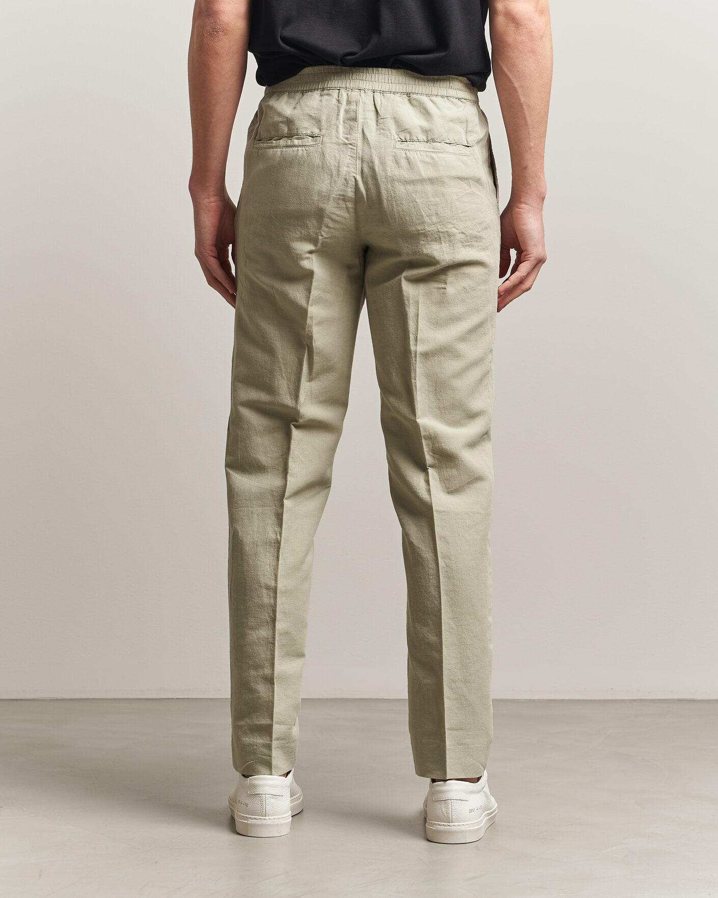 Uomini | Pantaloni | Filippa K | Theo Relaxed Linen/Cotton Drawstring Trousers Light Green