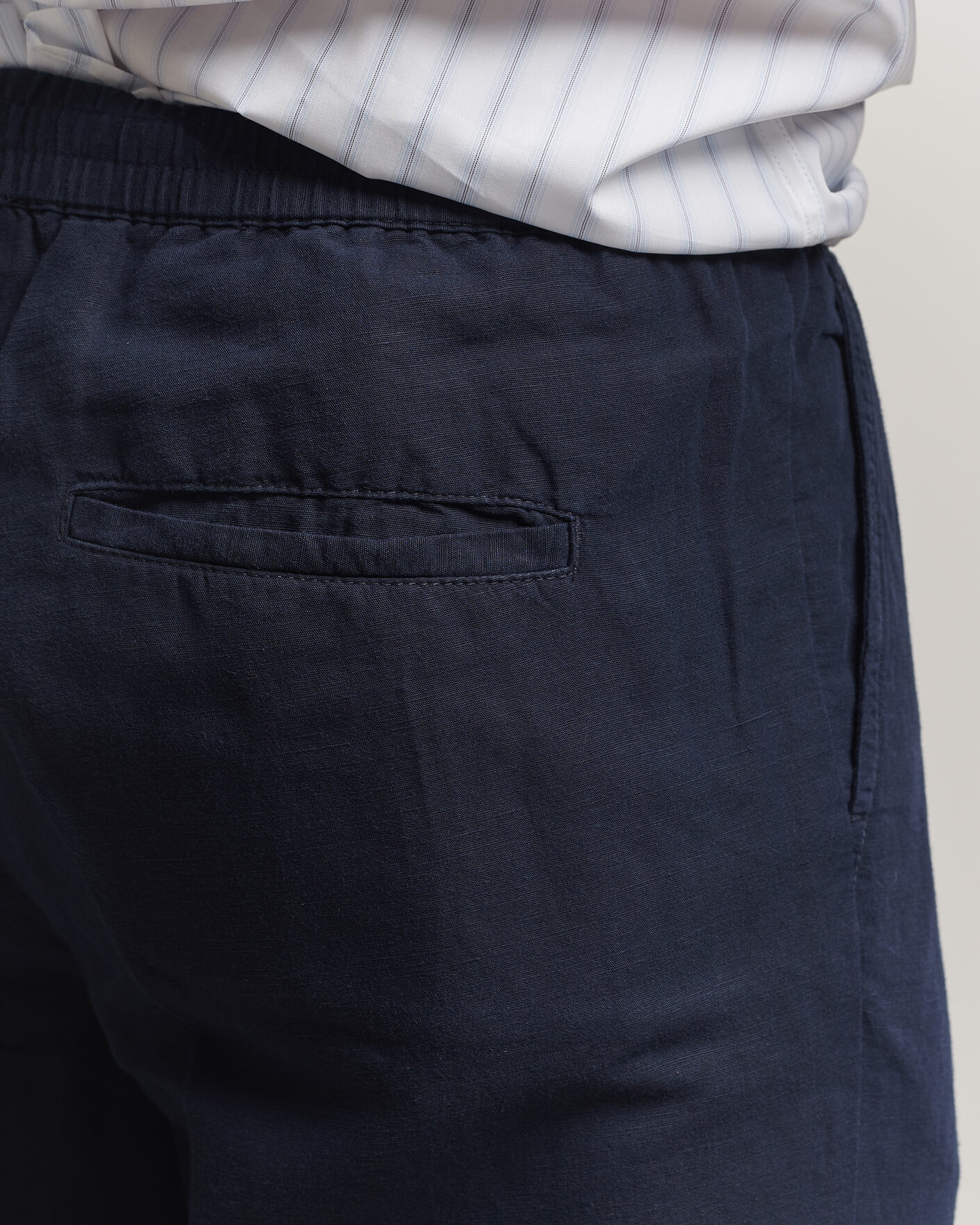 Uomini | Pantaloni | Filippa K | Theo Relaxed Linen/Cotton Drawstring Trousers Navy