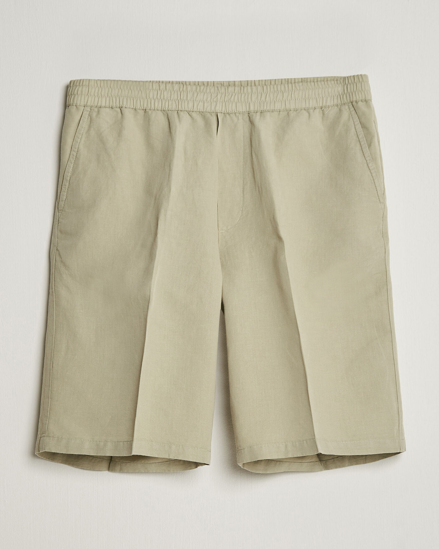 Uomini | Pantaloncini | Filippa K | Theo Relaxed Linen/Cotton Drawstring Shorts Light Green