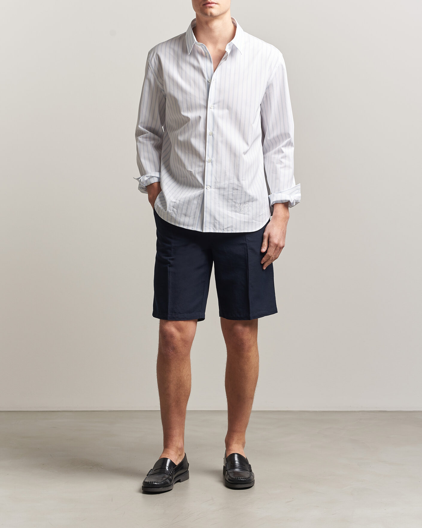 Uomini | Pantaloncini | Filippa K | Theo Relaxed Linen/Cotton Drawstring Shorts Navy