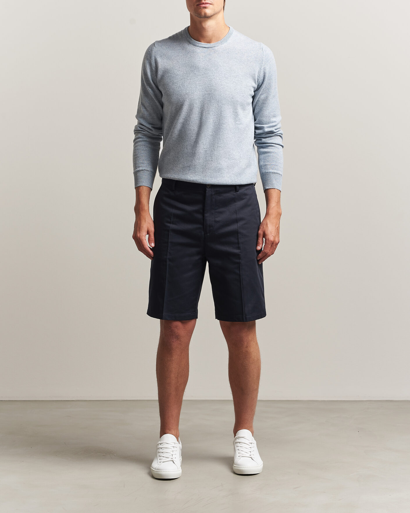 Uomini | Pantaloncini | Filippa K | Tailored Cotton Chino Shorts Navy