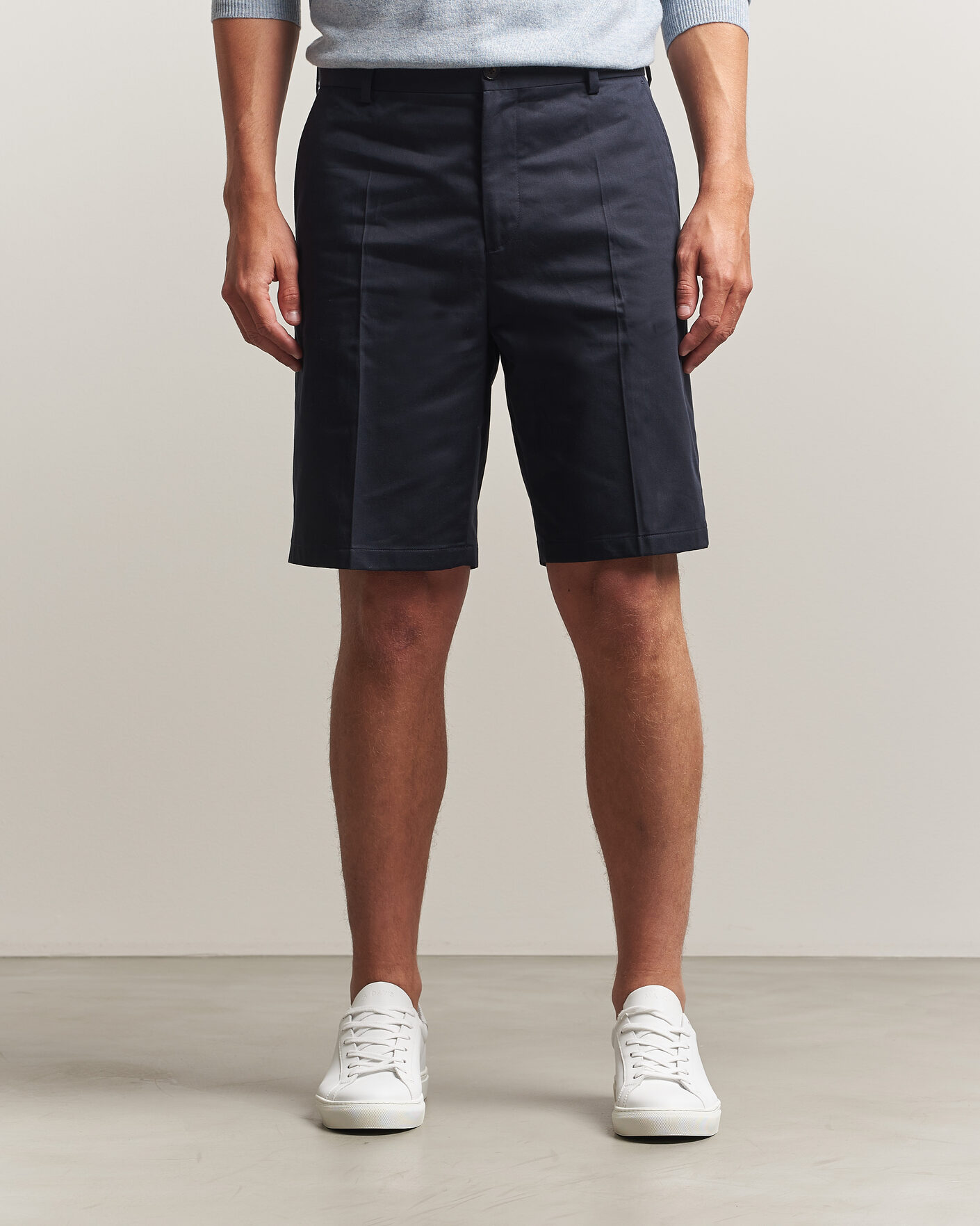 Uomini | Pantaloncini | Filippa K | Tailored Cotton Chino Shorts Navy