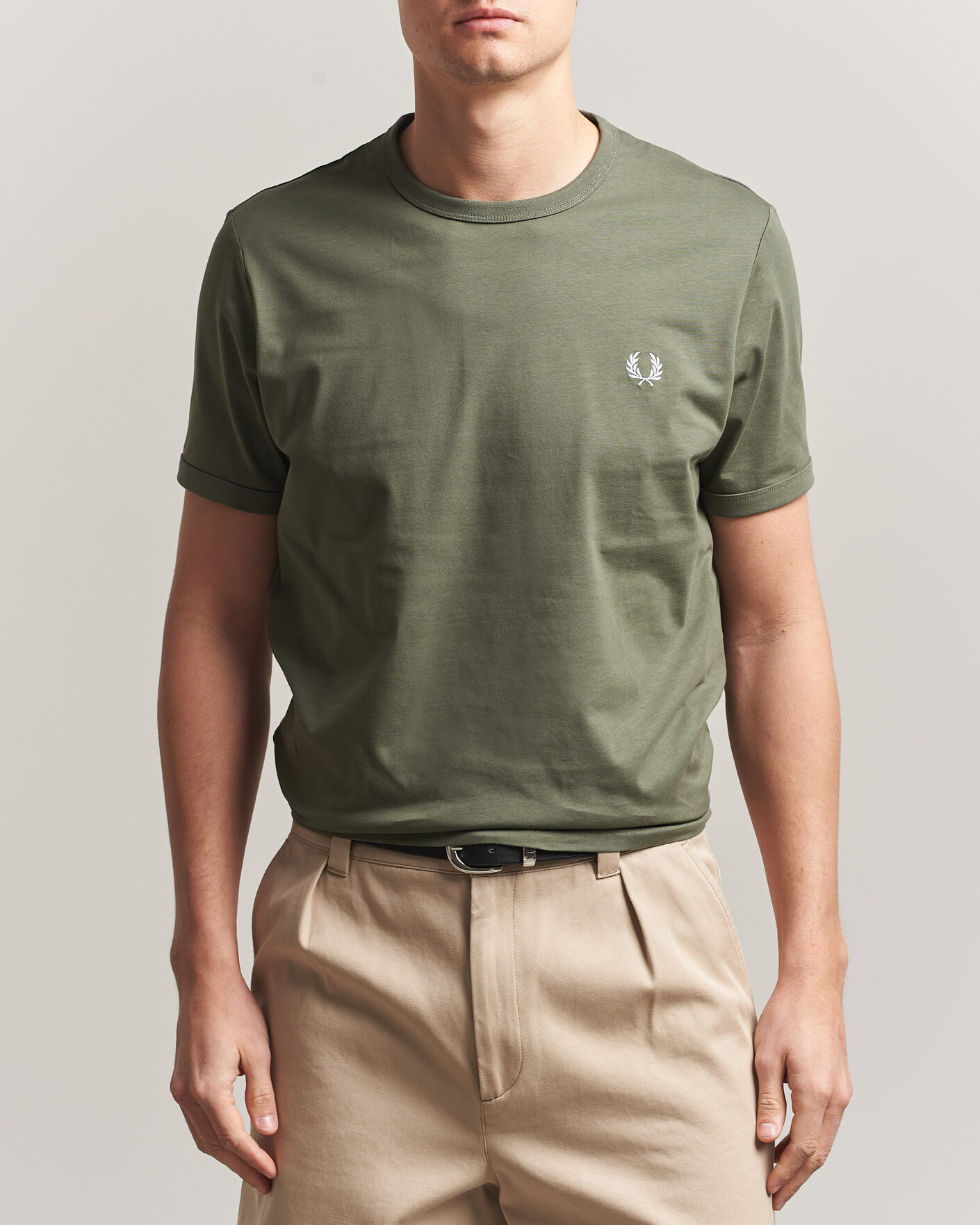 Uomini | T-shirt | Fred Perry | Ringer T-Shirt Laurel Wreath Green