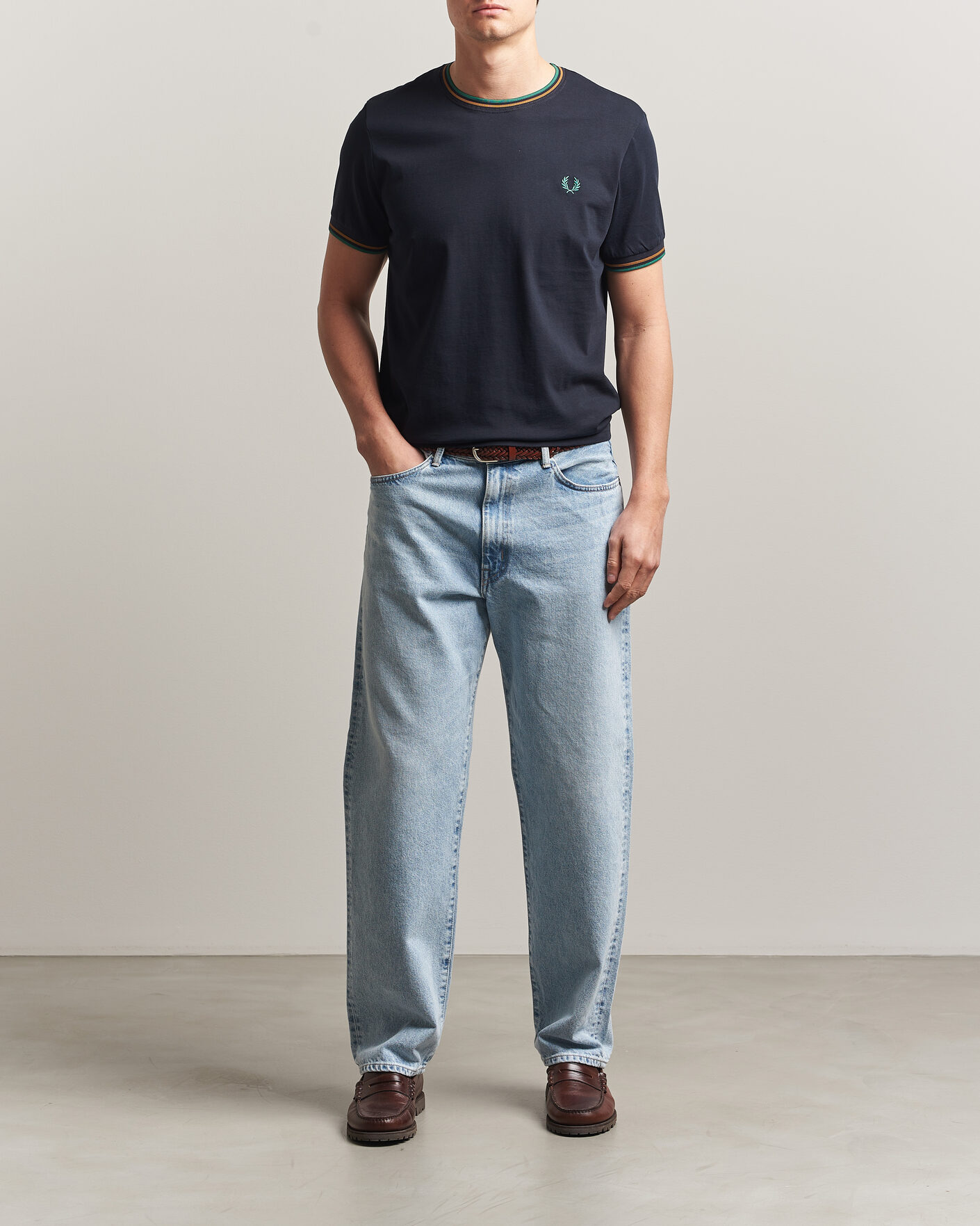 Uomini | T-shirt | Fred Perry | Twin Tipped T-Shirt Navy