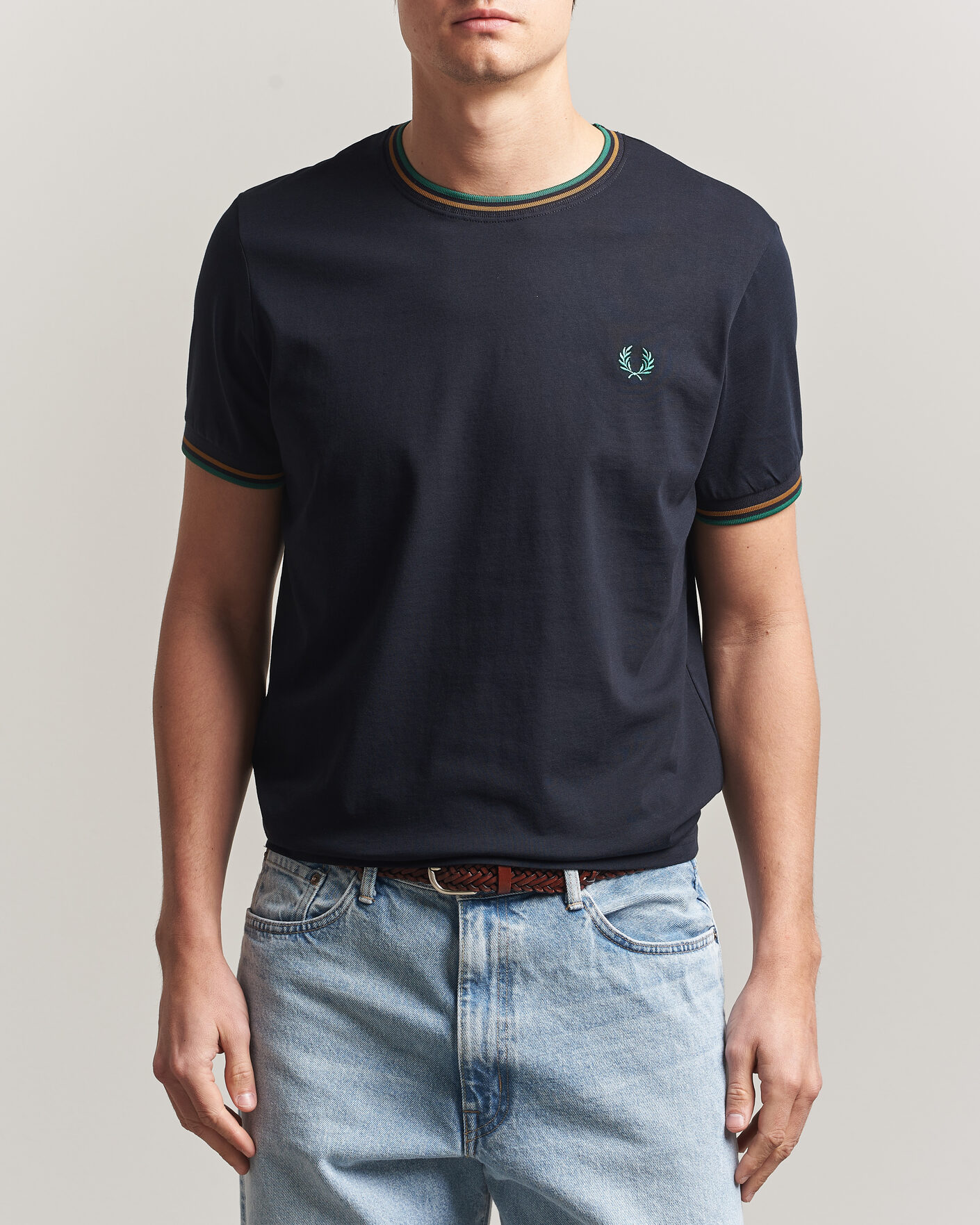 Uomini | T-shirt | Fred Perry | Twin Tipped T-Shirt Navy