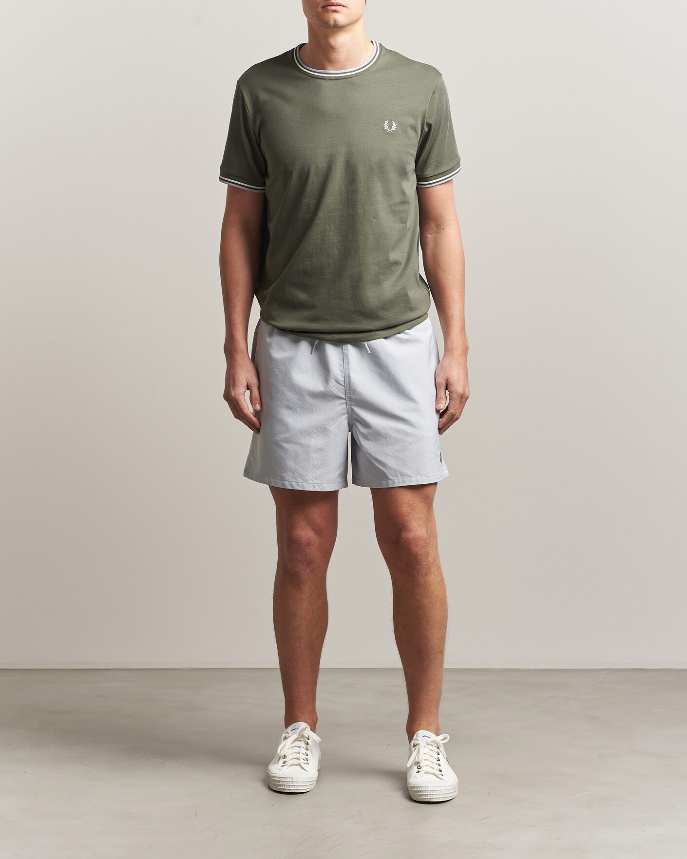 Uomini | T-shirt | Fred Perry | Twin Tipped T-Shirt Laurel Wreath Green