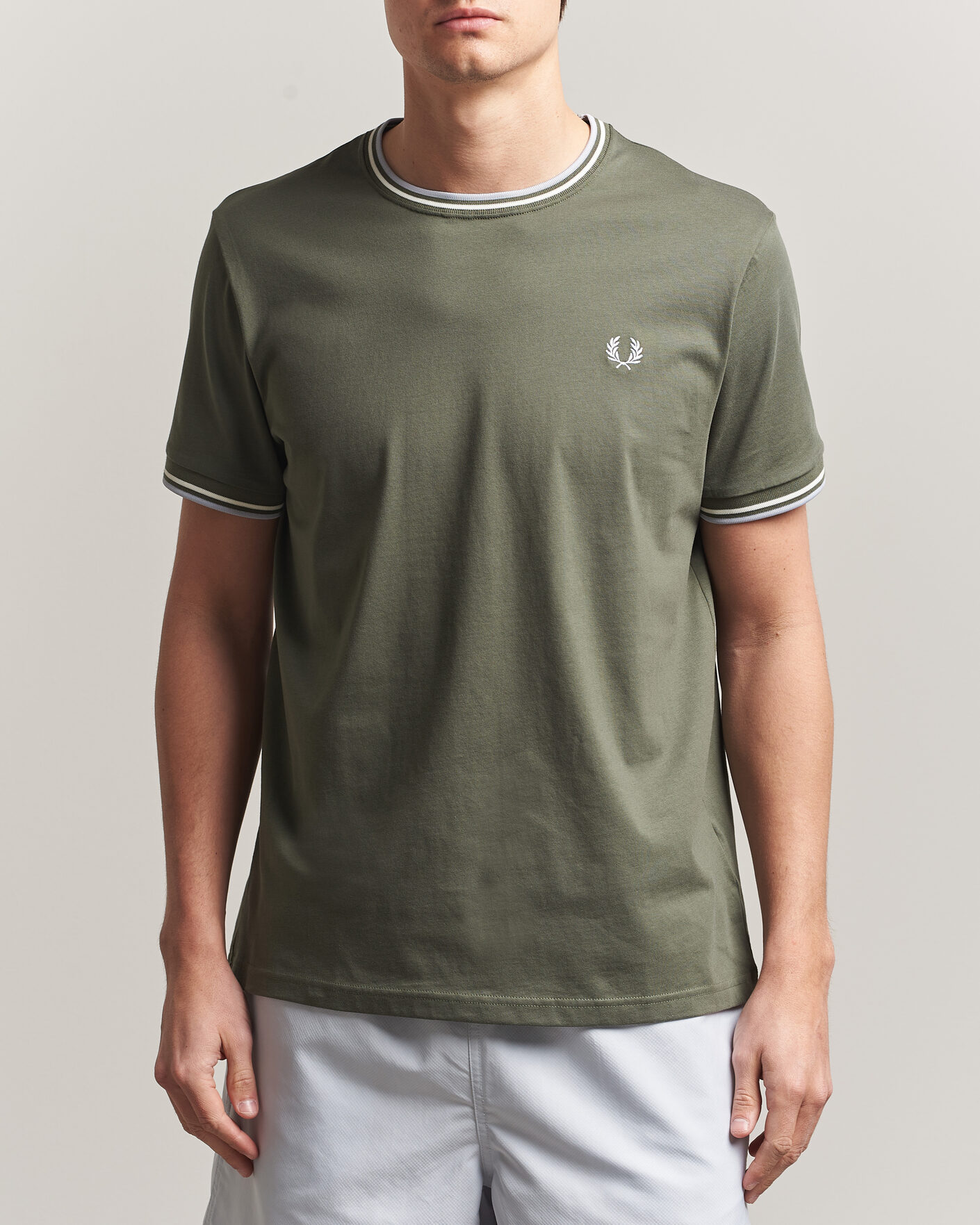 Uomini | T-shirt | Fred Perry | Twin Tipped T-Shirt Laurel Wreath Green