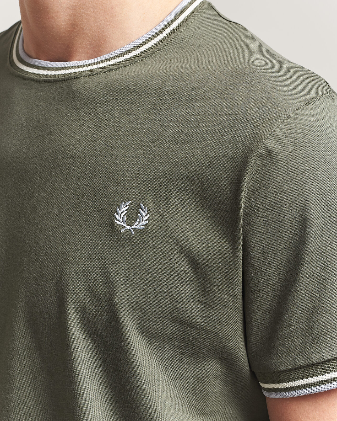 Uomini | T-shirt | Fred Perry | Twin Tipped T-Shirt Laurel Wreath Green