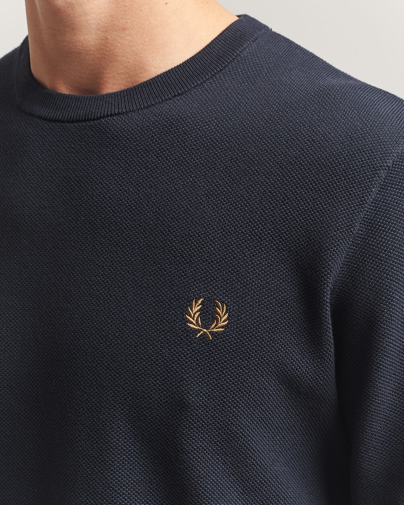 Uomini | Maglieria | Fred Perry | Piqué Stitched Sweater Navy