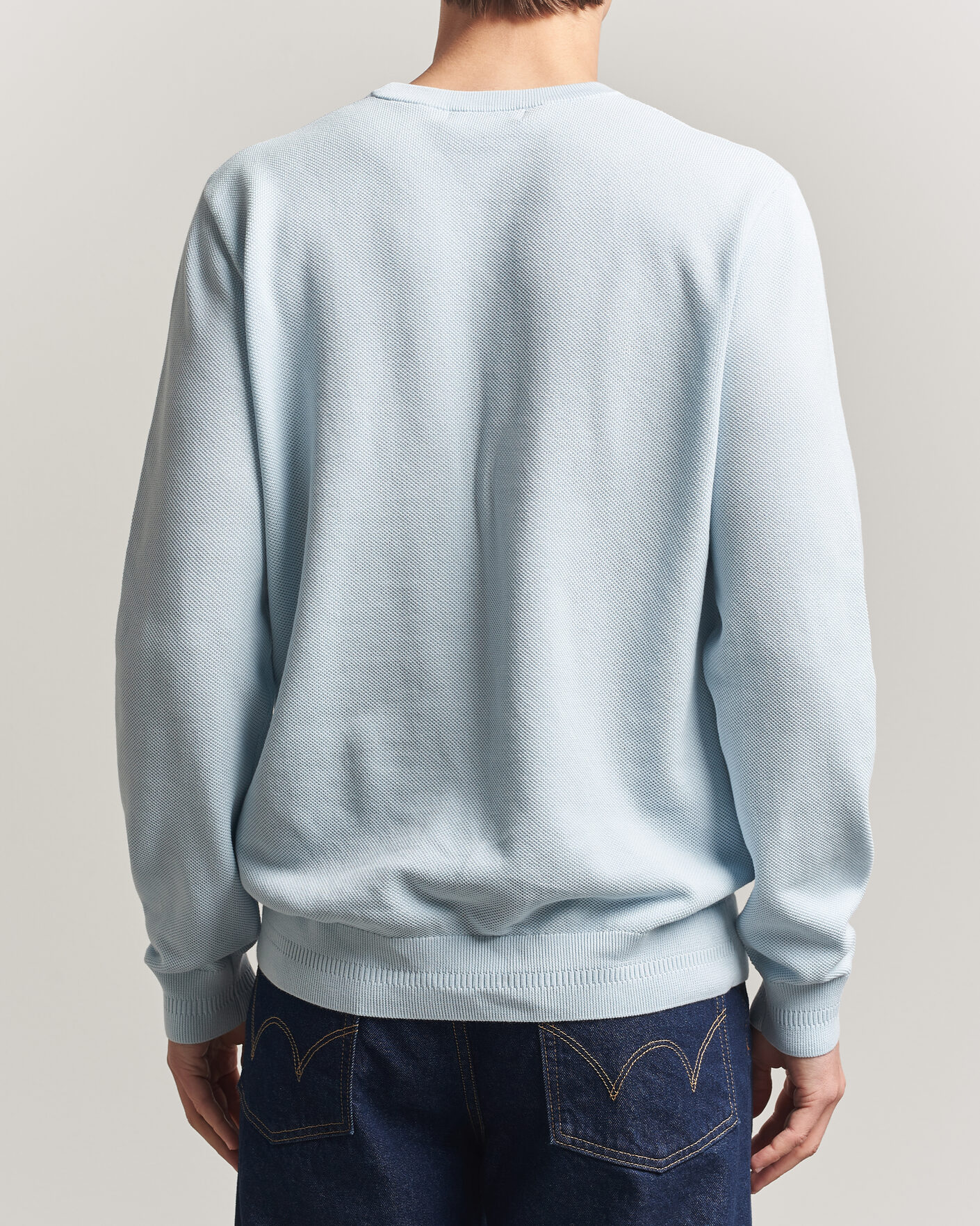 Uomini | Maglieria | Fred Perry | Piqué Stitched Sweater Light Ice