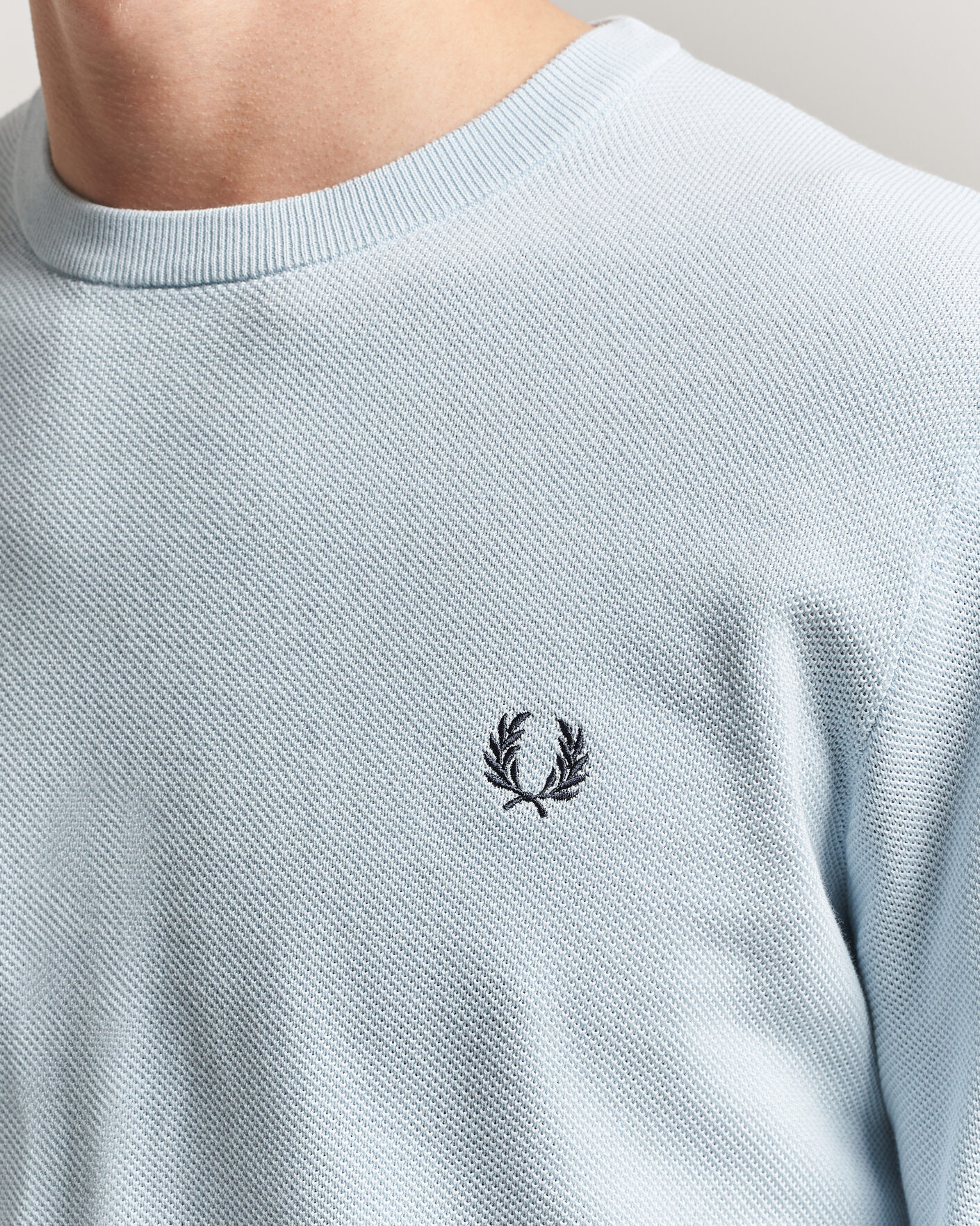 Uomini | Maglieria | Fred Perry | Piqué Stitched Sweater Light Ice