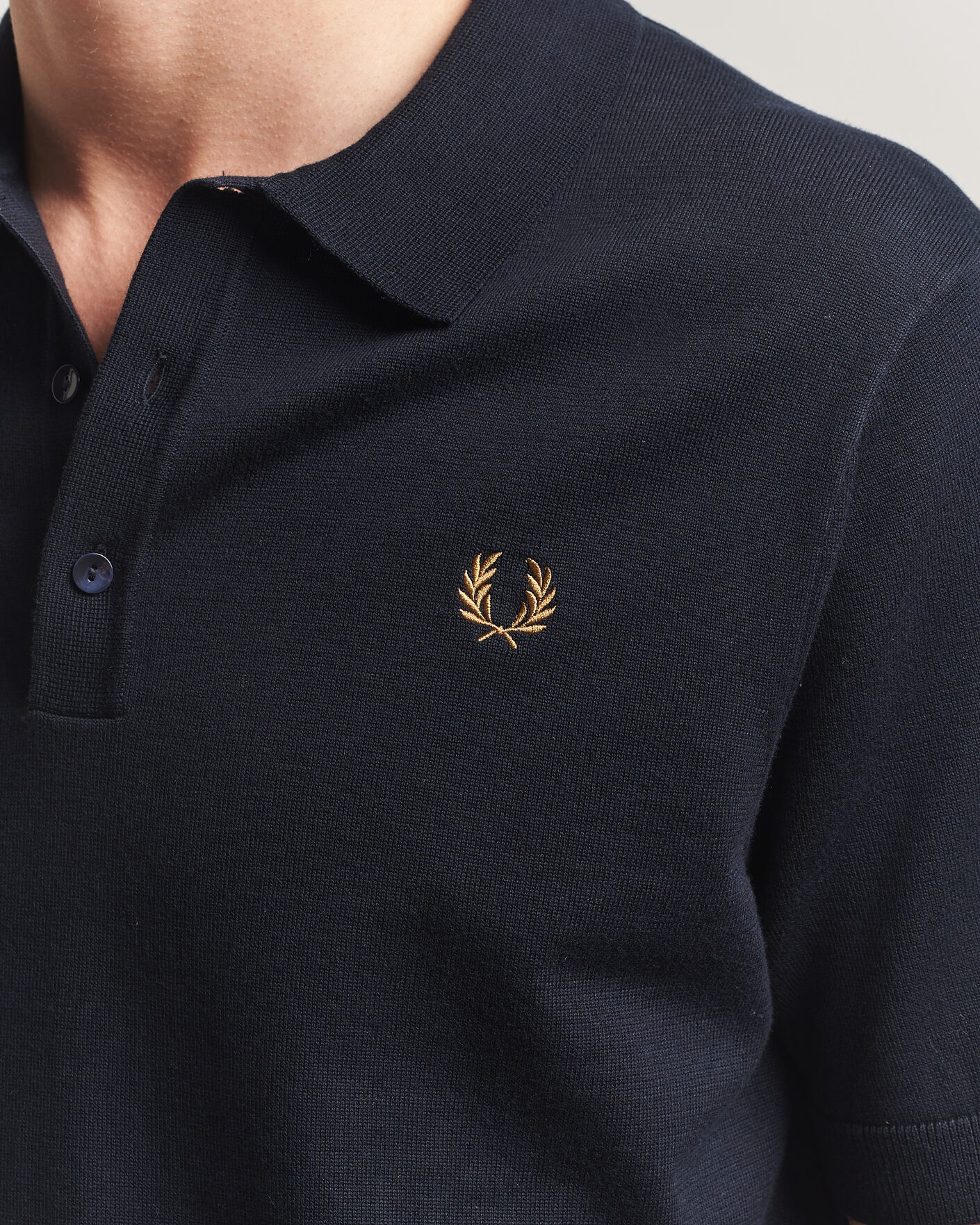 Uomini | Polo | Fred Perry | Cotton Knitted Polo Navy