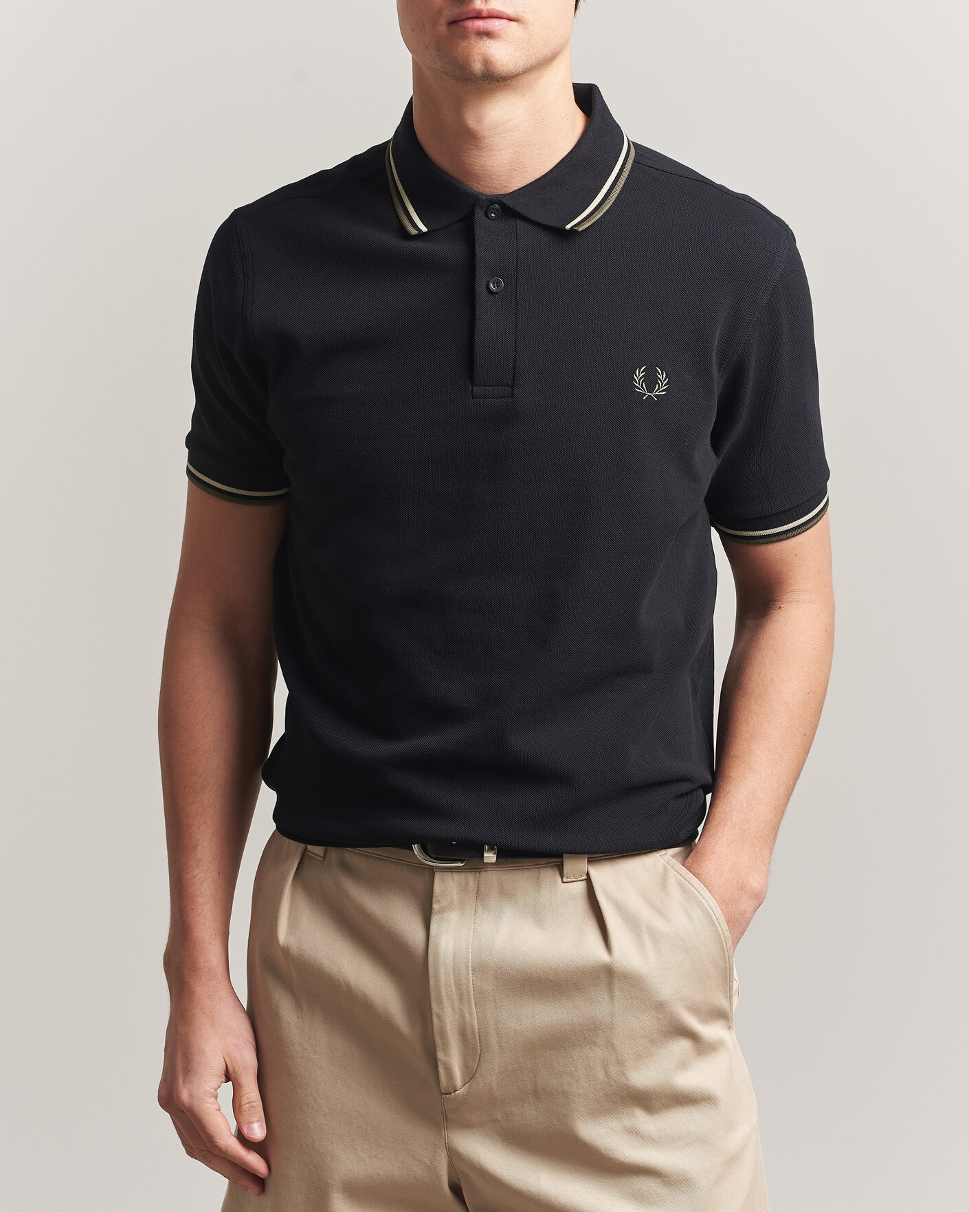 Uomini | Polo | Fred Perry | Twin Tipped Polo Shirt Black