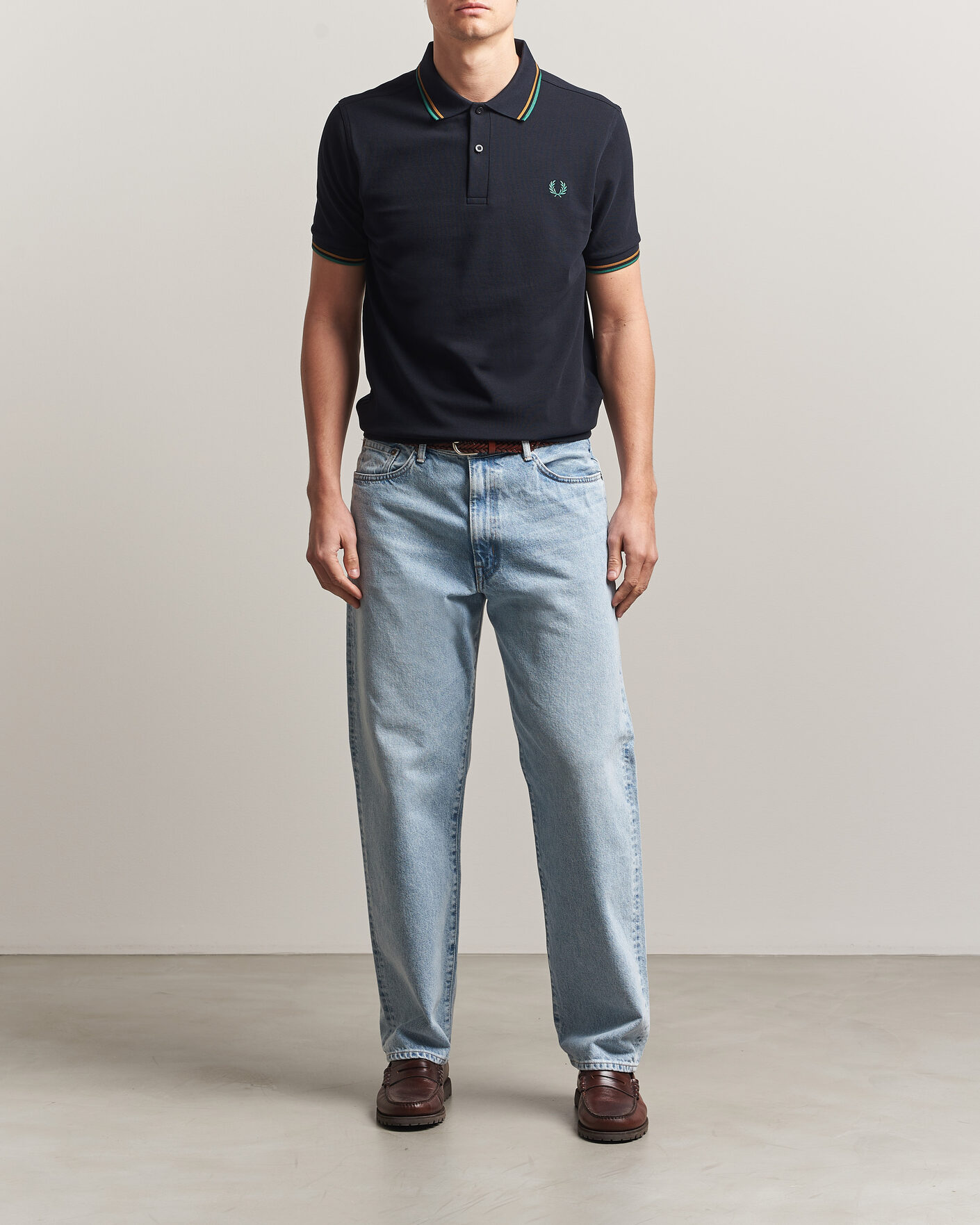 Uomini | Polo | Fred Perry | Twin Tipped Polo Shirt Navy