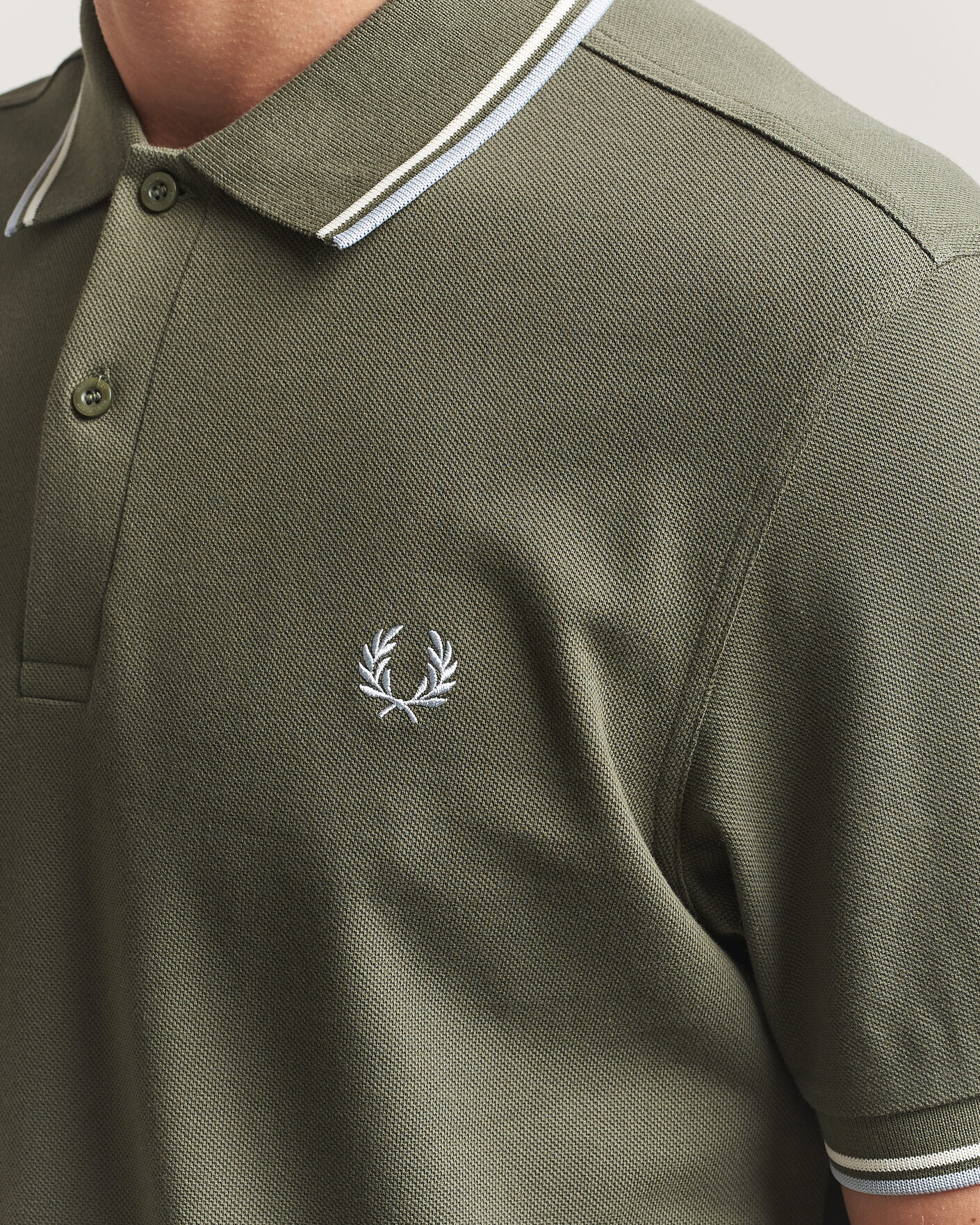 Uomini | Polo | Fred Perry | Twin Tipped Polo Shirt Laurel Wreath Green