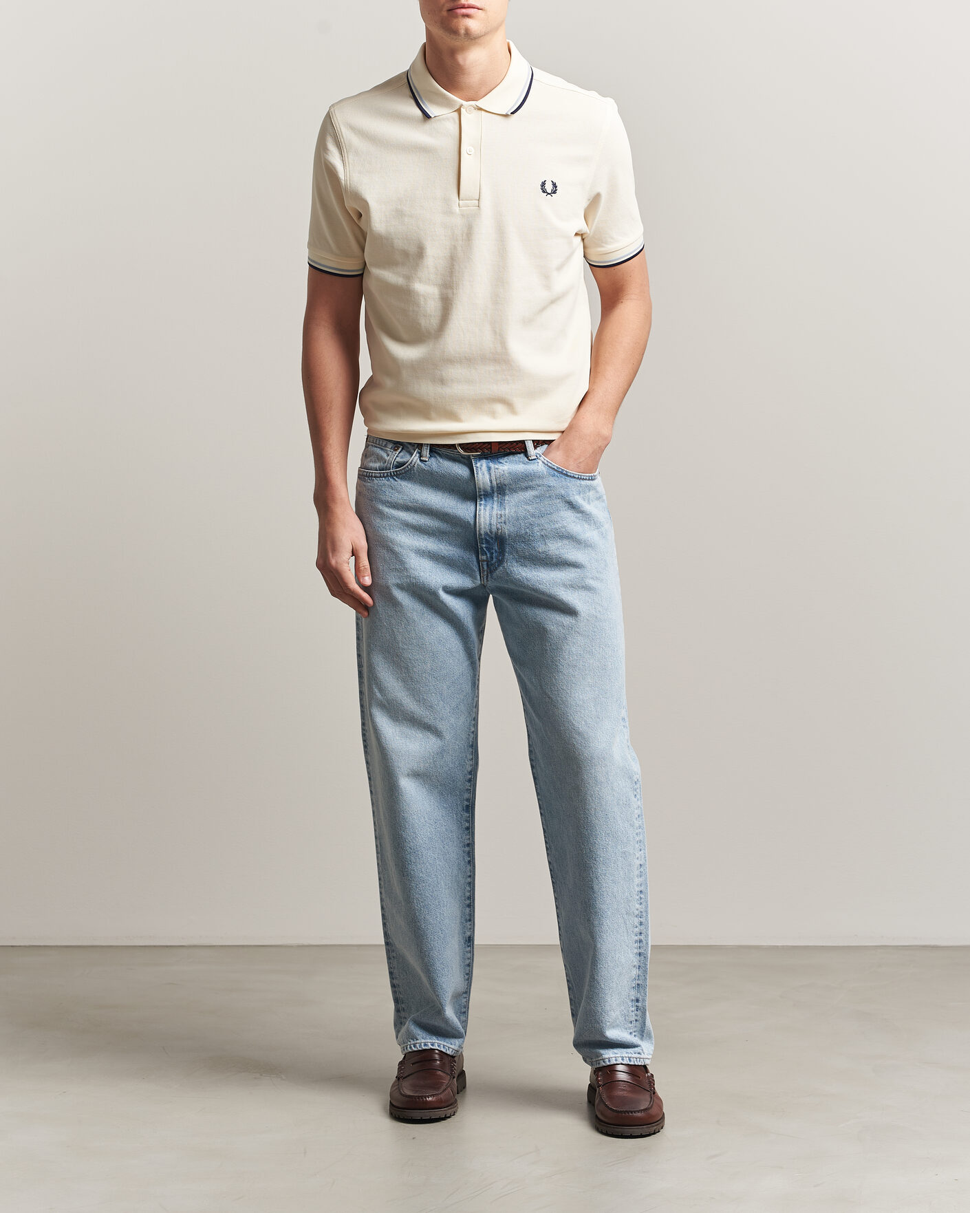 Uomini | Polo | Fred Perry | Twin Tipped Polo Shirt Ecru