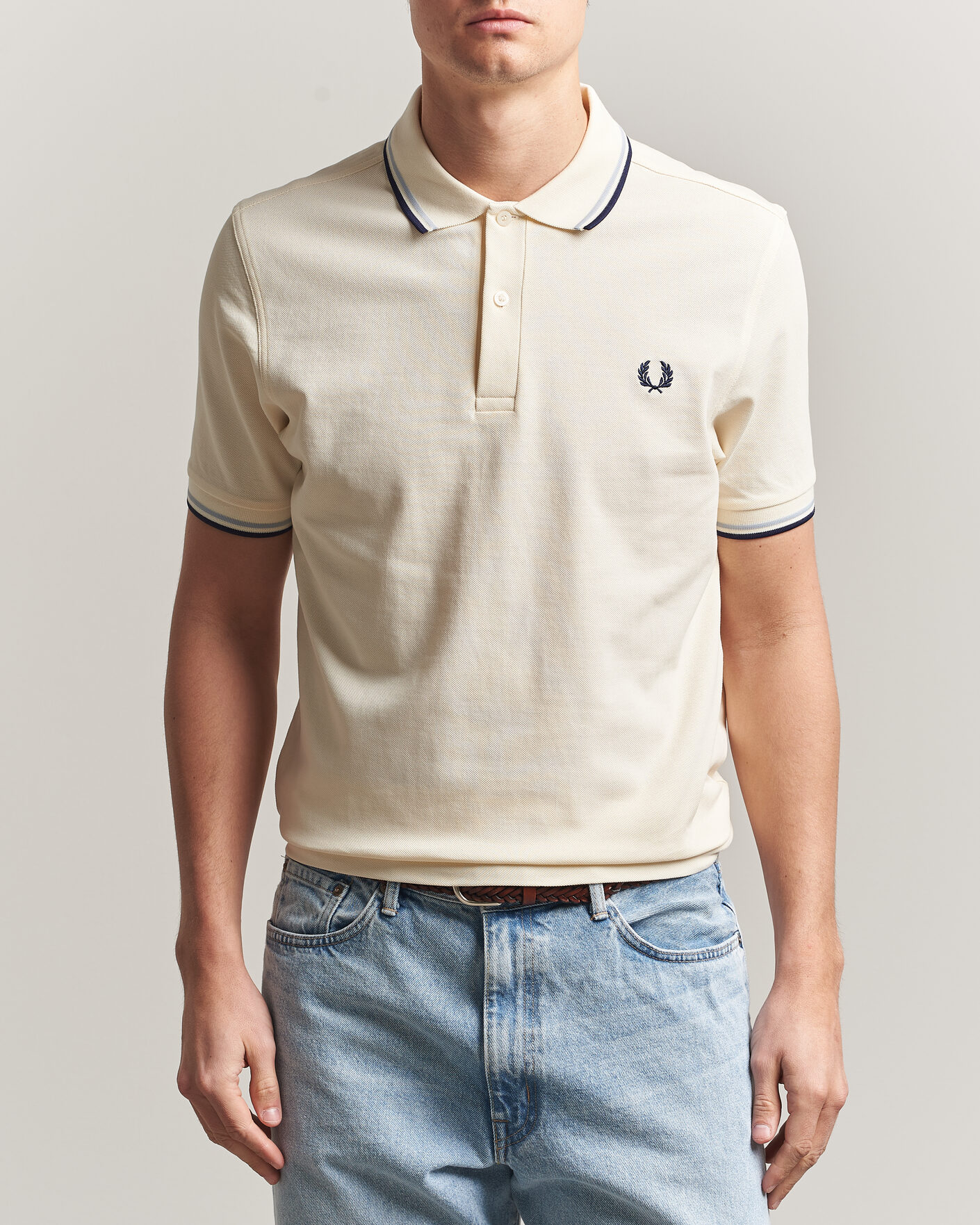 Uomini | Polo | Fred Perry | Twin Tipped Polo Shirt Ecru