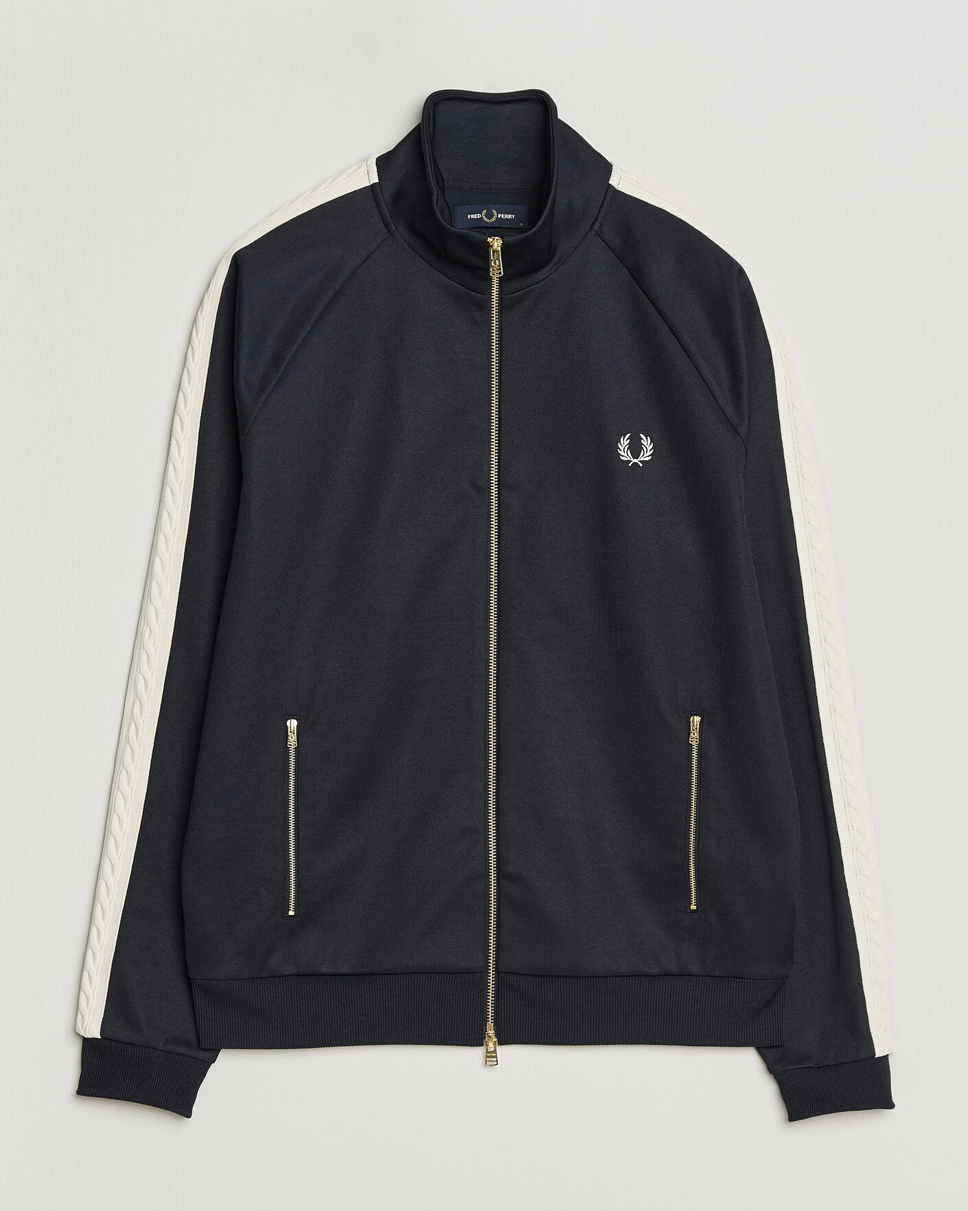 Uomini | Maglieria | Fred Perry | Cable Taped Track Jacket Navy