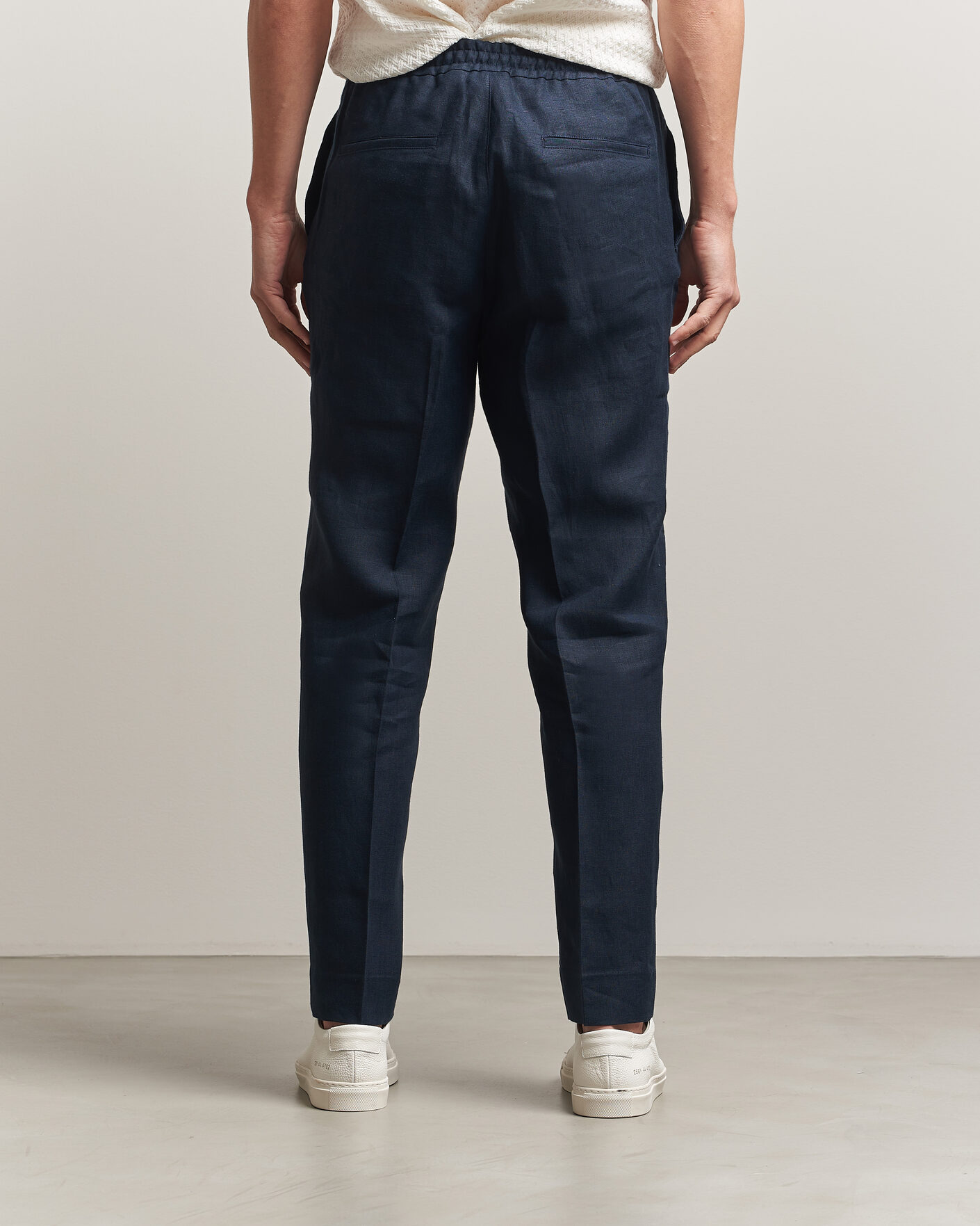 Uomini | Pantaloni | J.Lindeberg | Soren Drape Linen Pants Navy