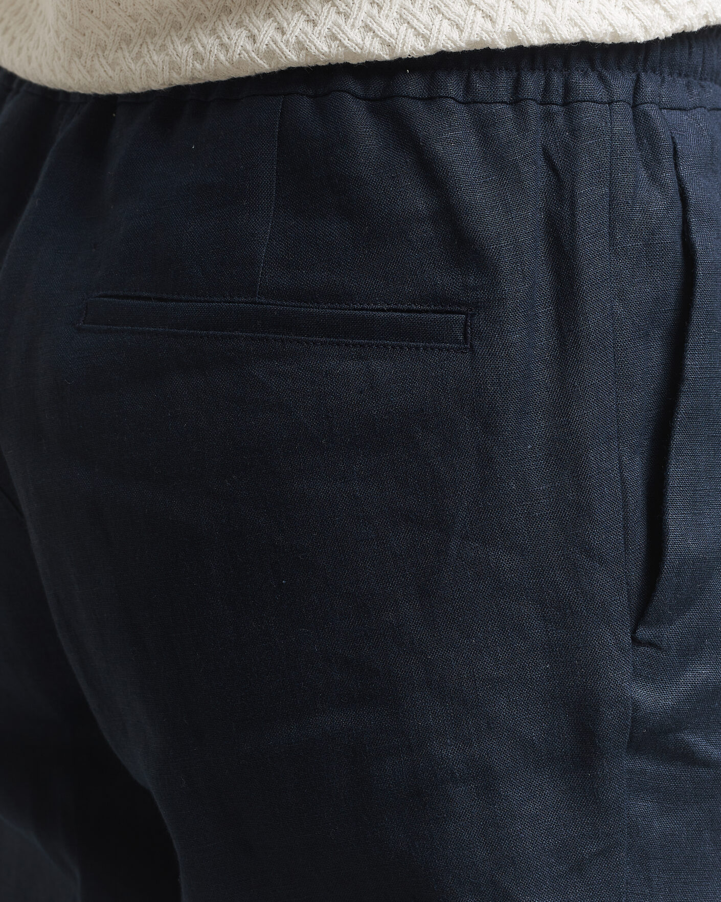 Uomini | Pantaloni | J.Lindeberg | Soren Drape Linen Pants Navy