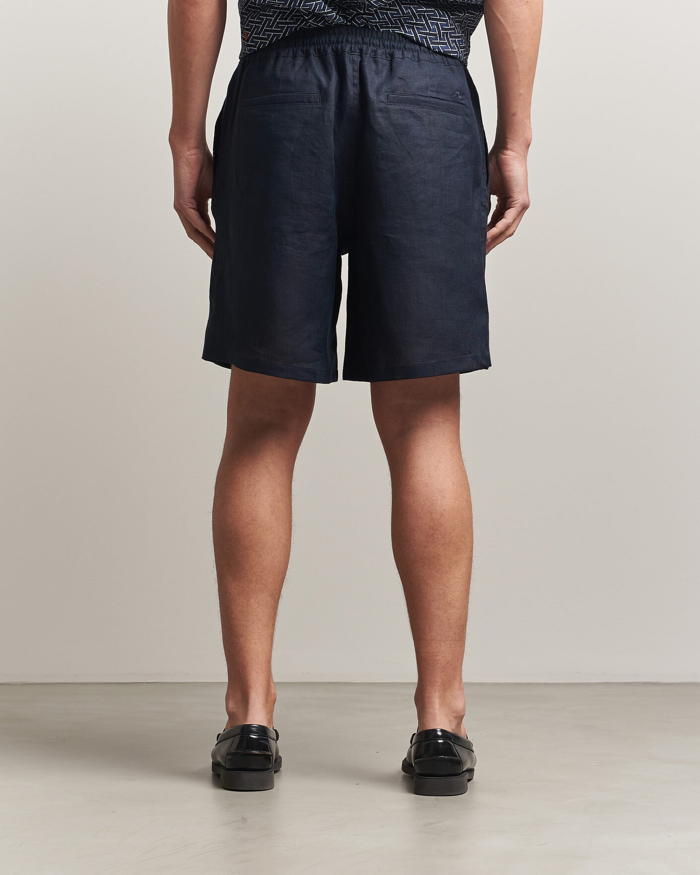 Uomini | Pantaloncini | J.Lindeberg | Joff Linen Drawstring Shorts Navy